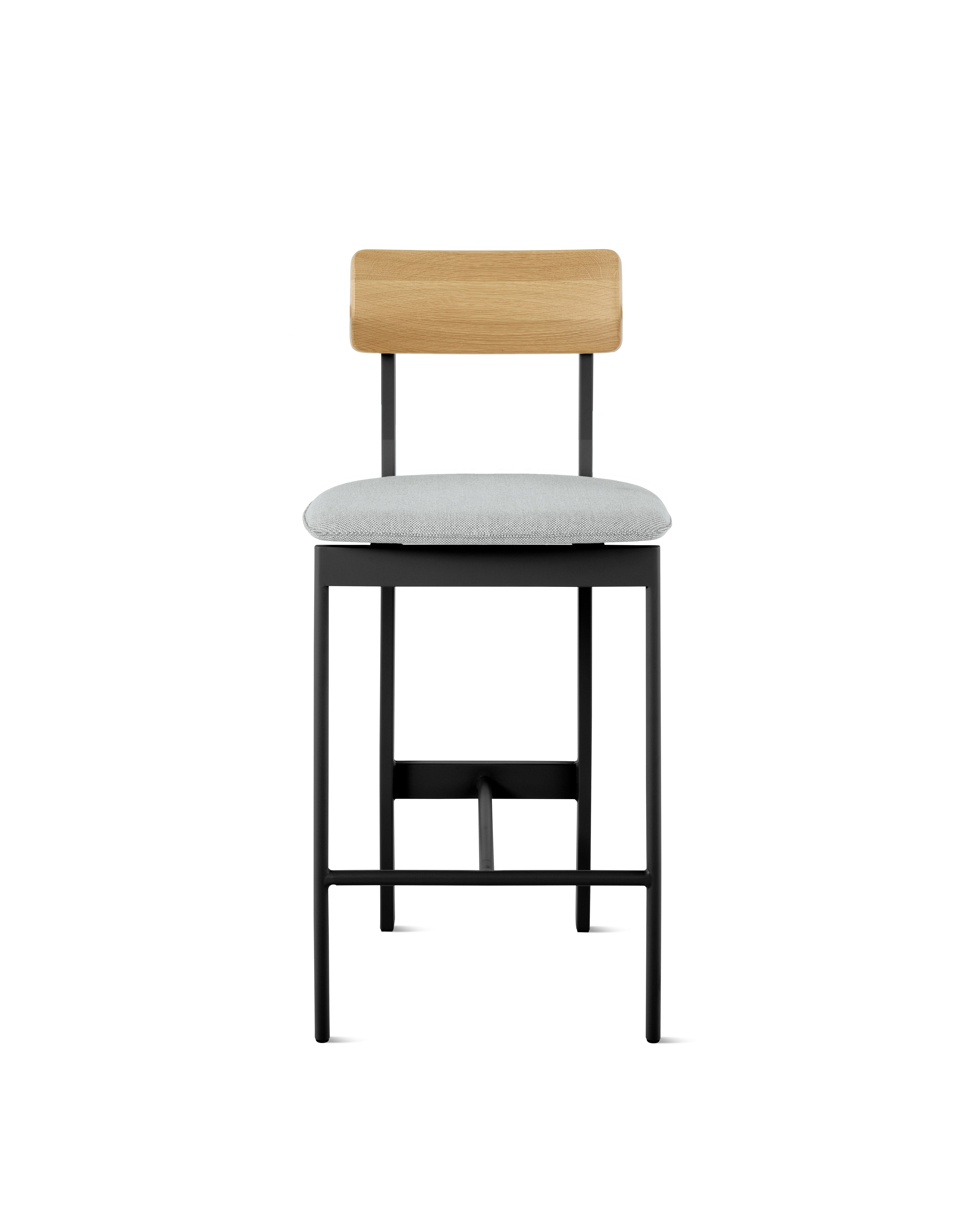 Betwixt Mixed Materials Stool - counter stool,  black,  oak,  surf