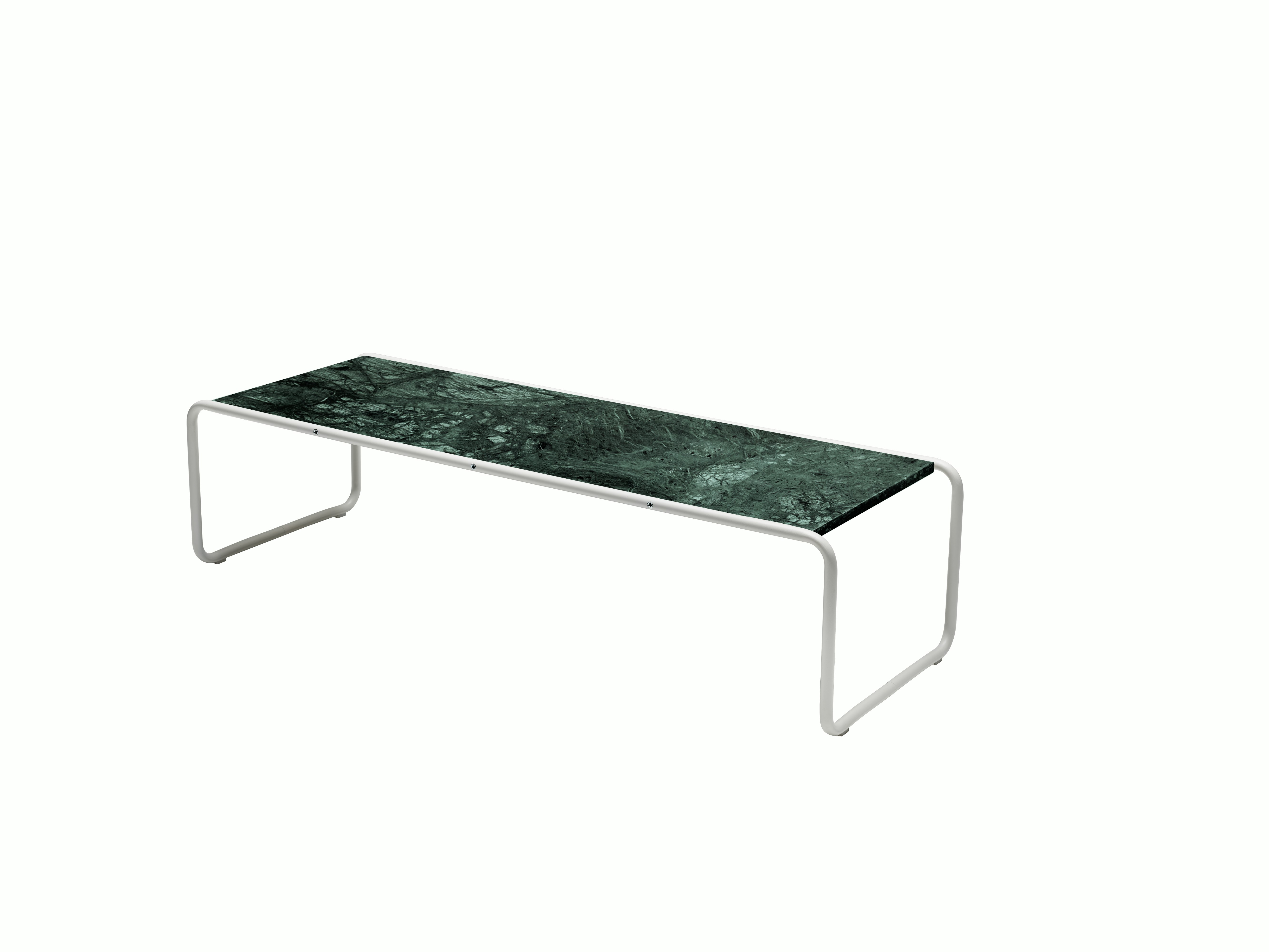 Laccio Table - Large,  Verde Alpi Marble,  Matte White