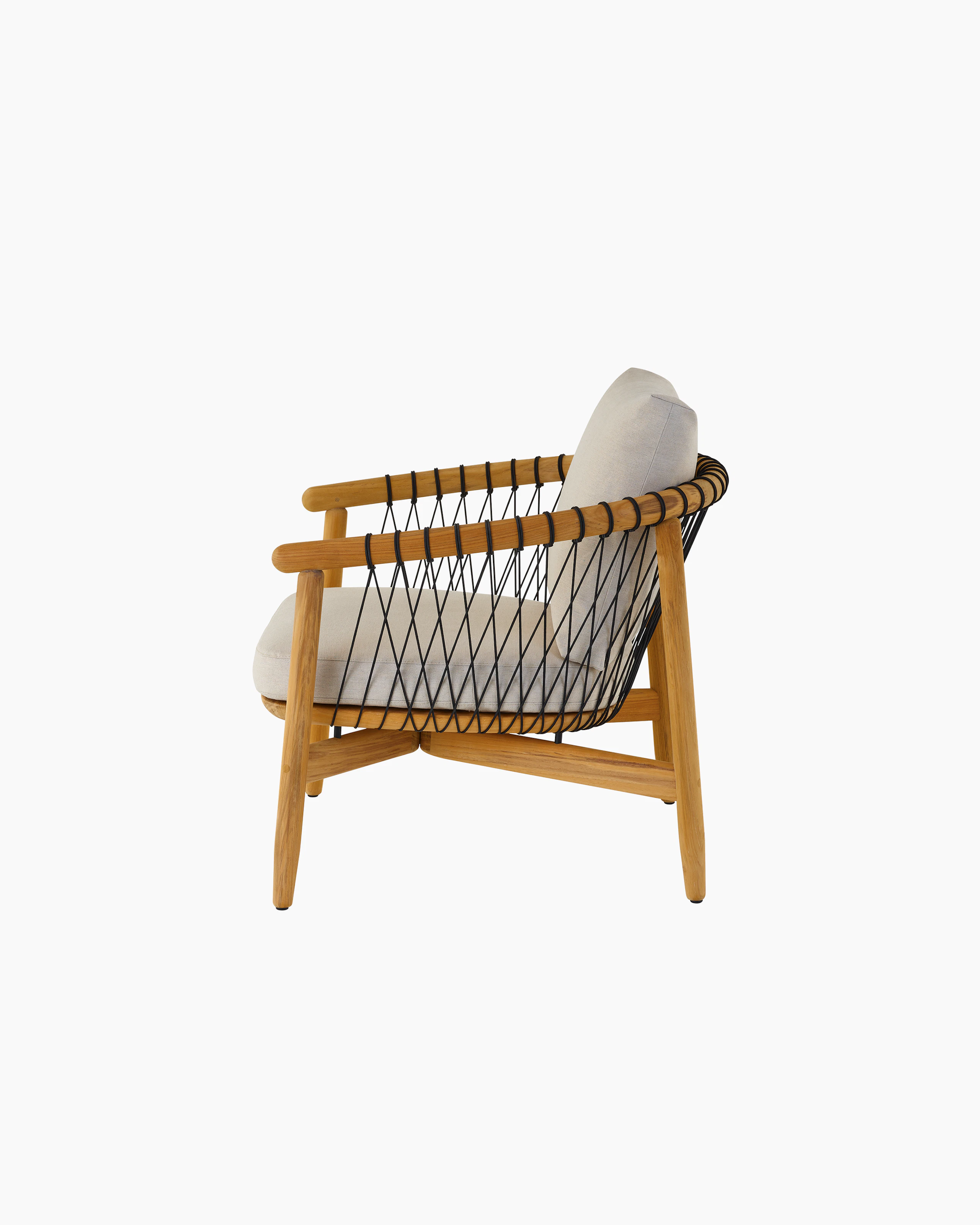 Crosshatch Outdoor Lounge Chair, profile view.