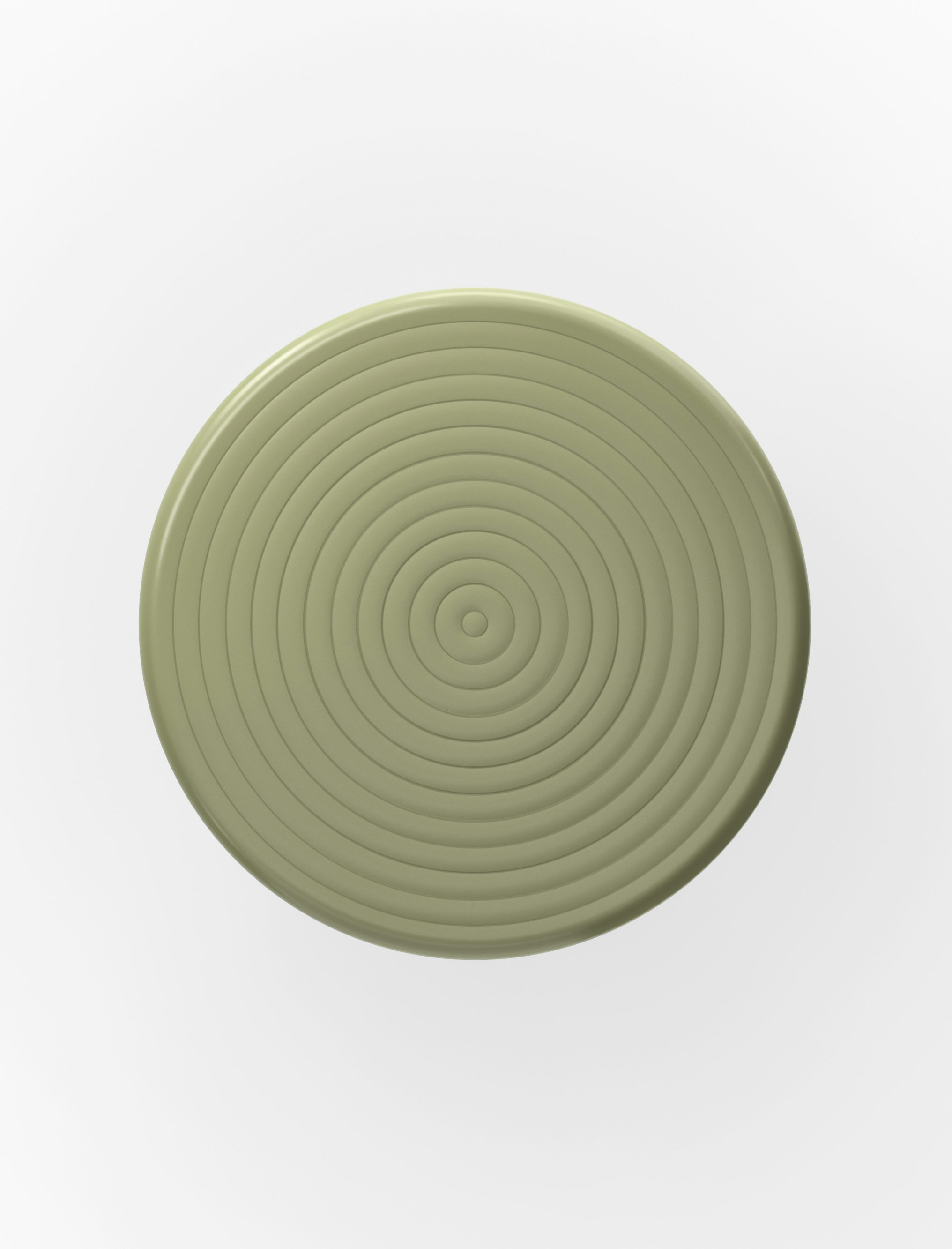 A Groove Outdoor Cafe Table in Moss viewed from the top.