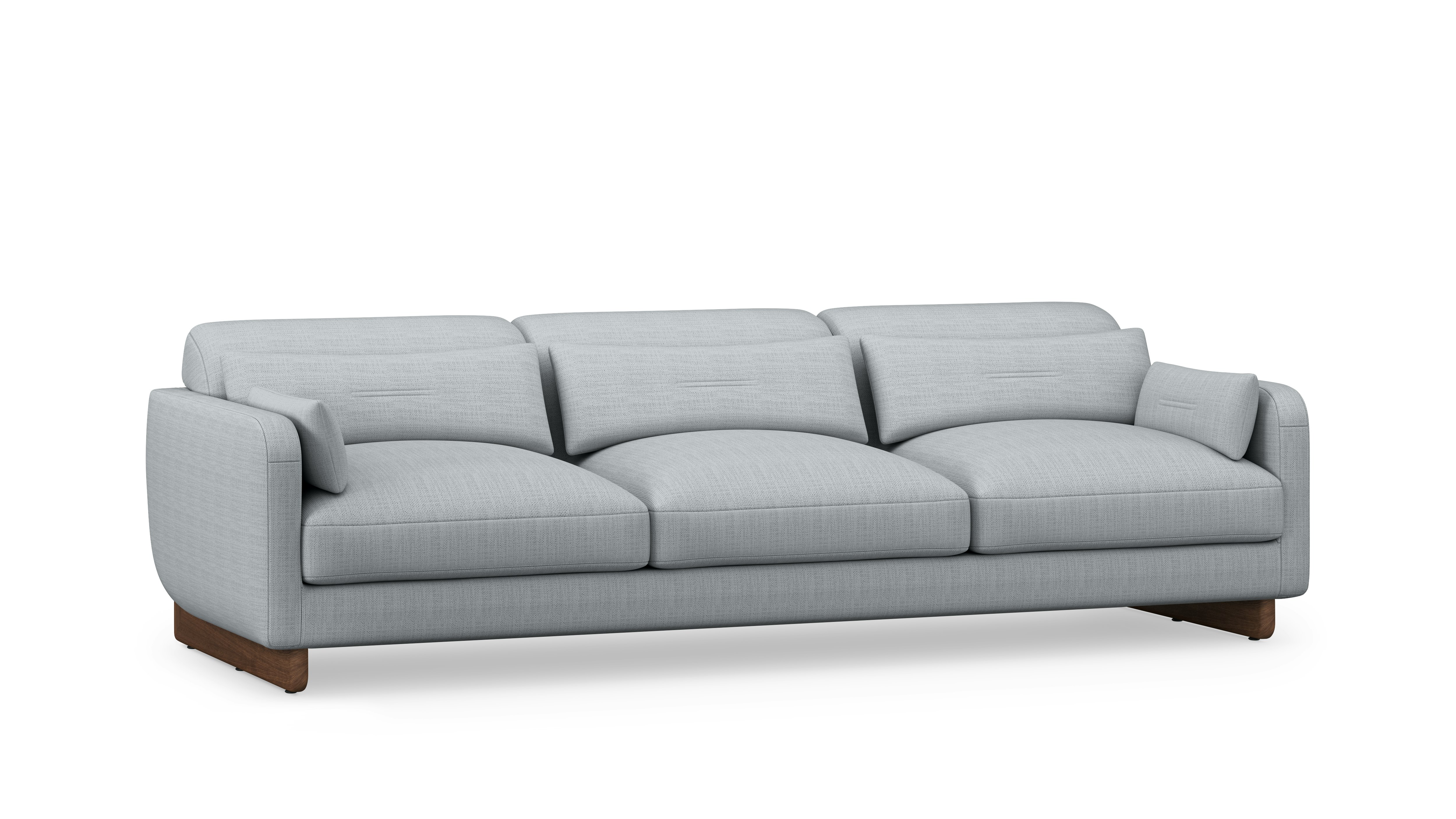 Contra Sofa - 99 Inch, Pebble Weave, Fog, Walnut