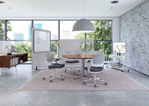 Inlet Screens by Knoll Ollo with Shell Back Islands Table Horsepower