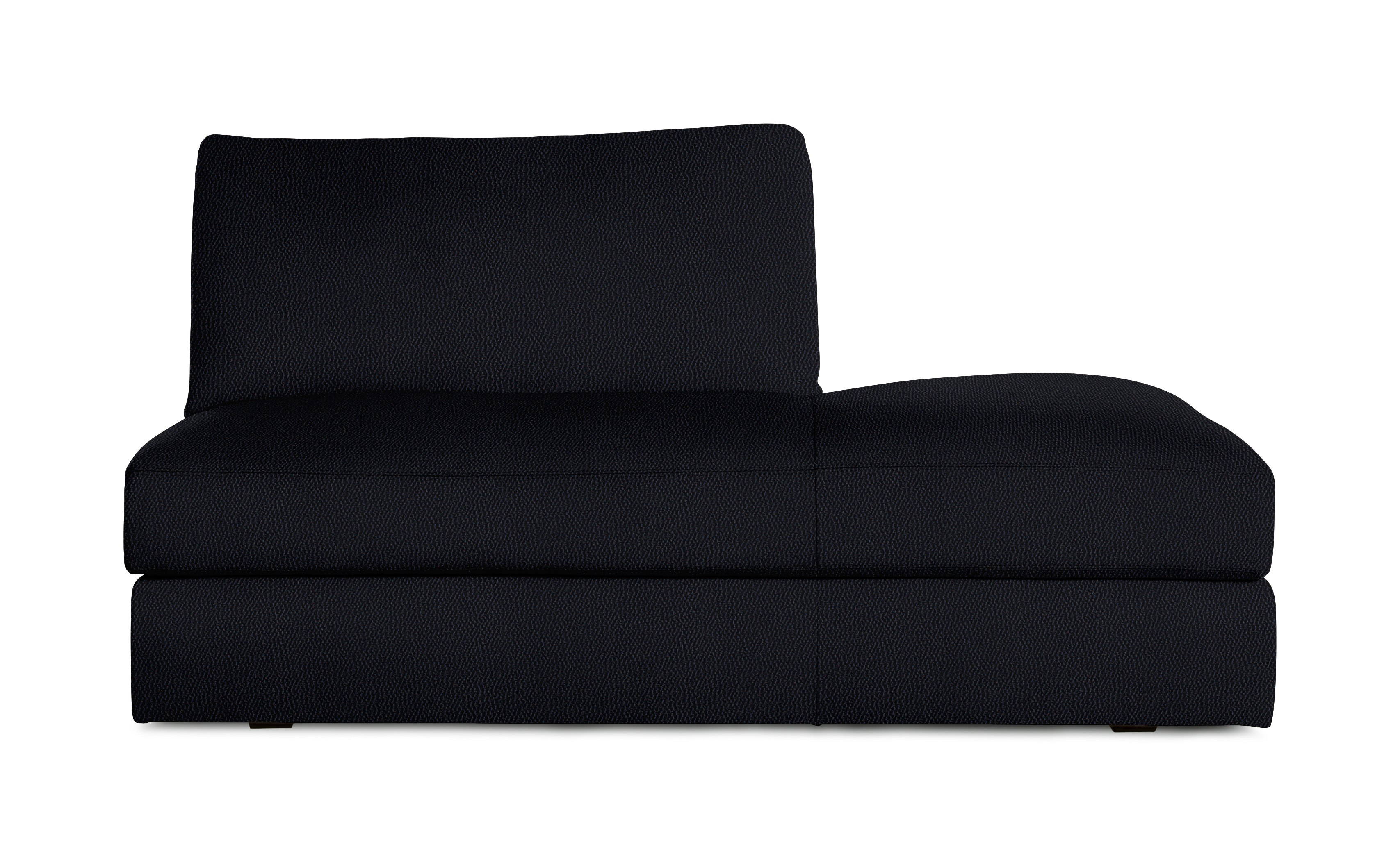A Reid Side Chaise in red melange viewed from the front.