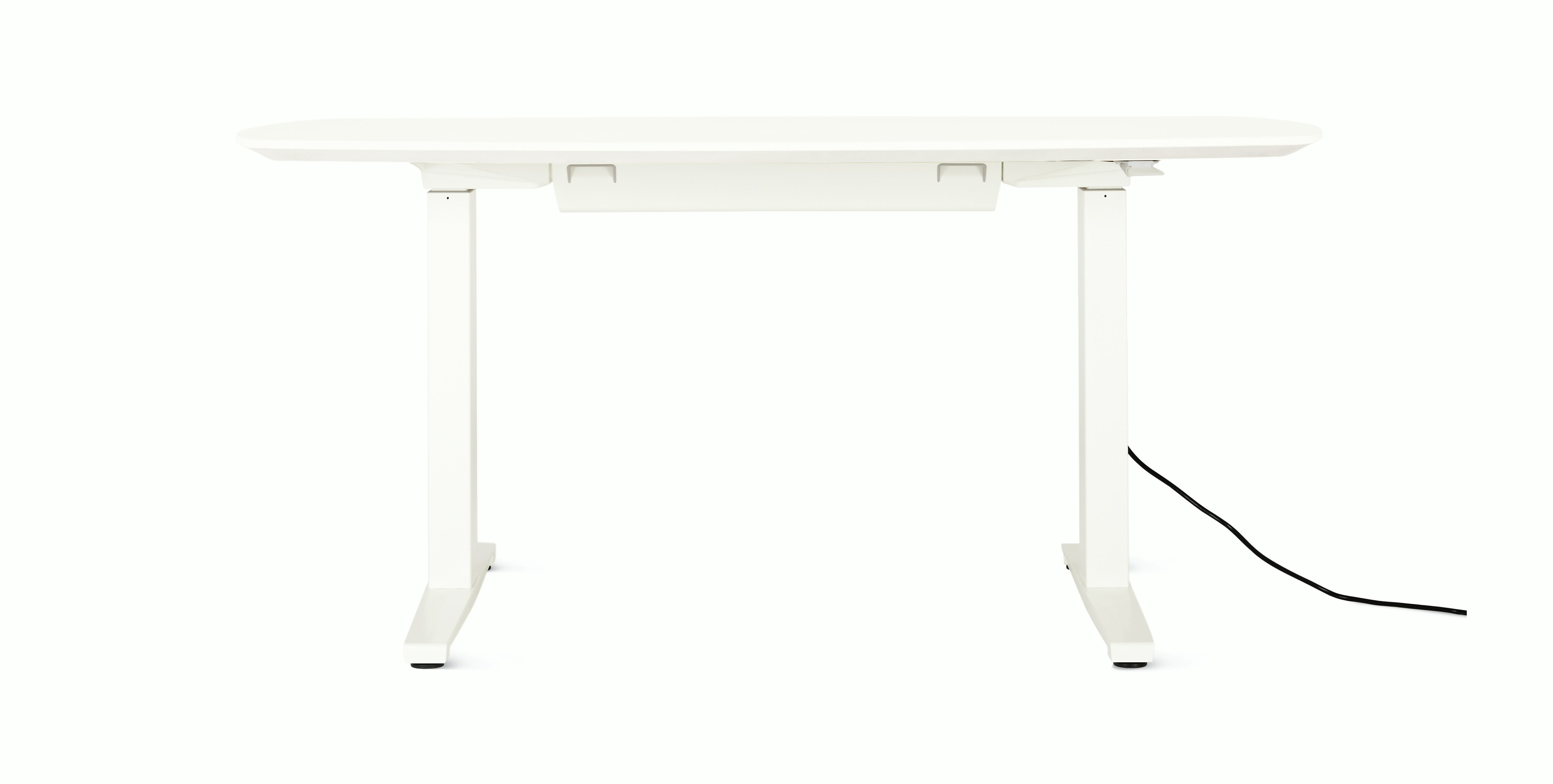 Renew Executive S2S Desk 29x58, Laminate White, White / White, Integrated Cord Management, Standard Power