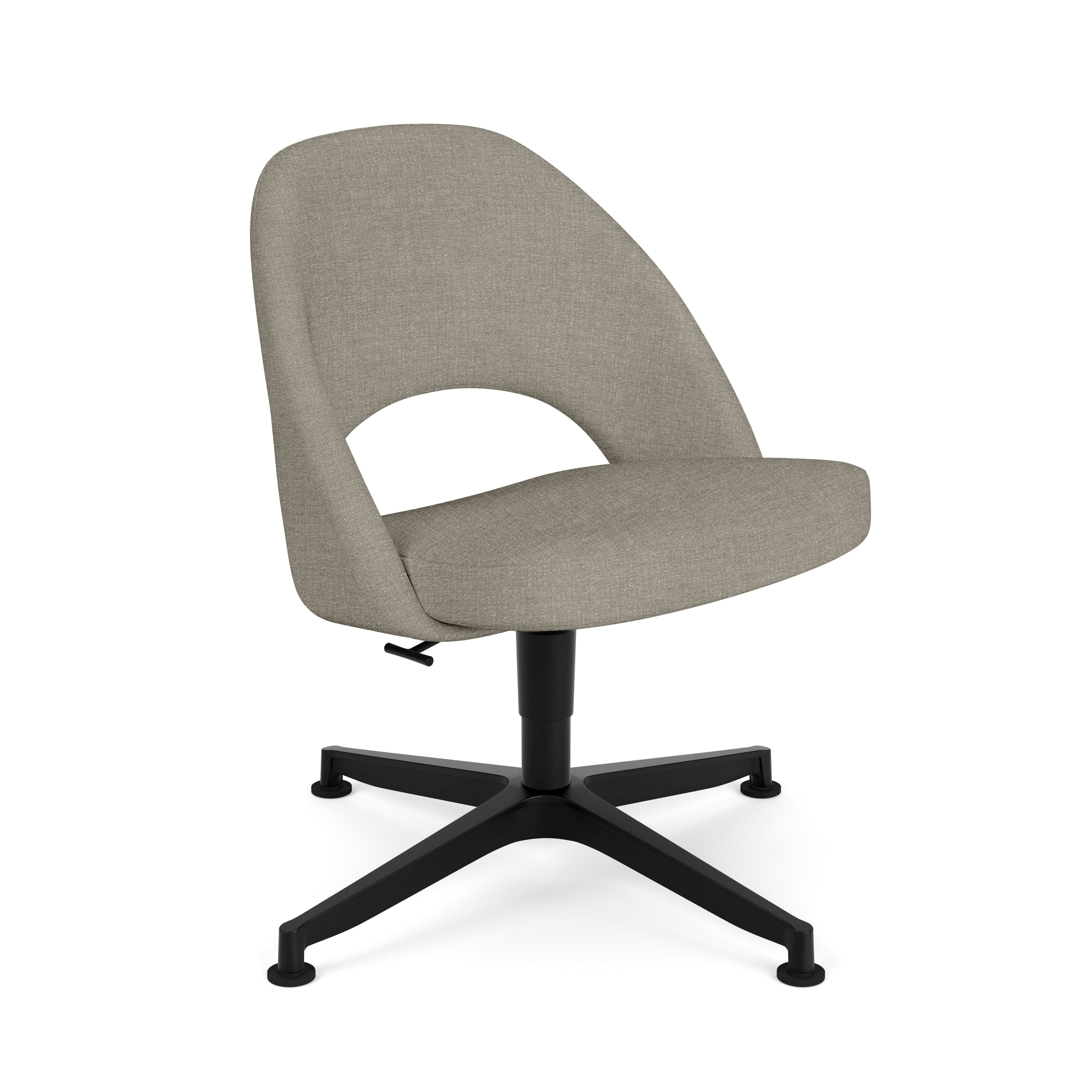 Saarinen Executive Office Side Chair - 4 Star,  Topos,  Dolphin,  Black Base,  Glides