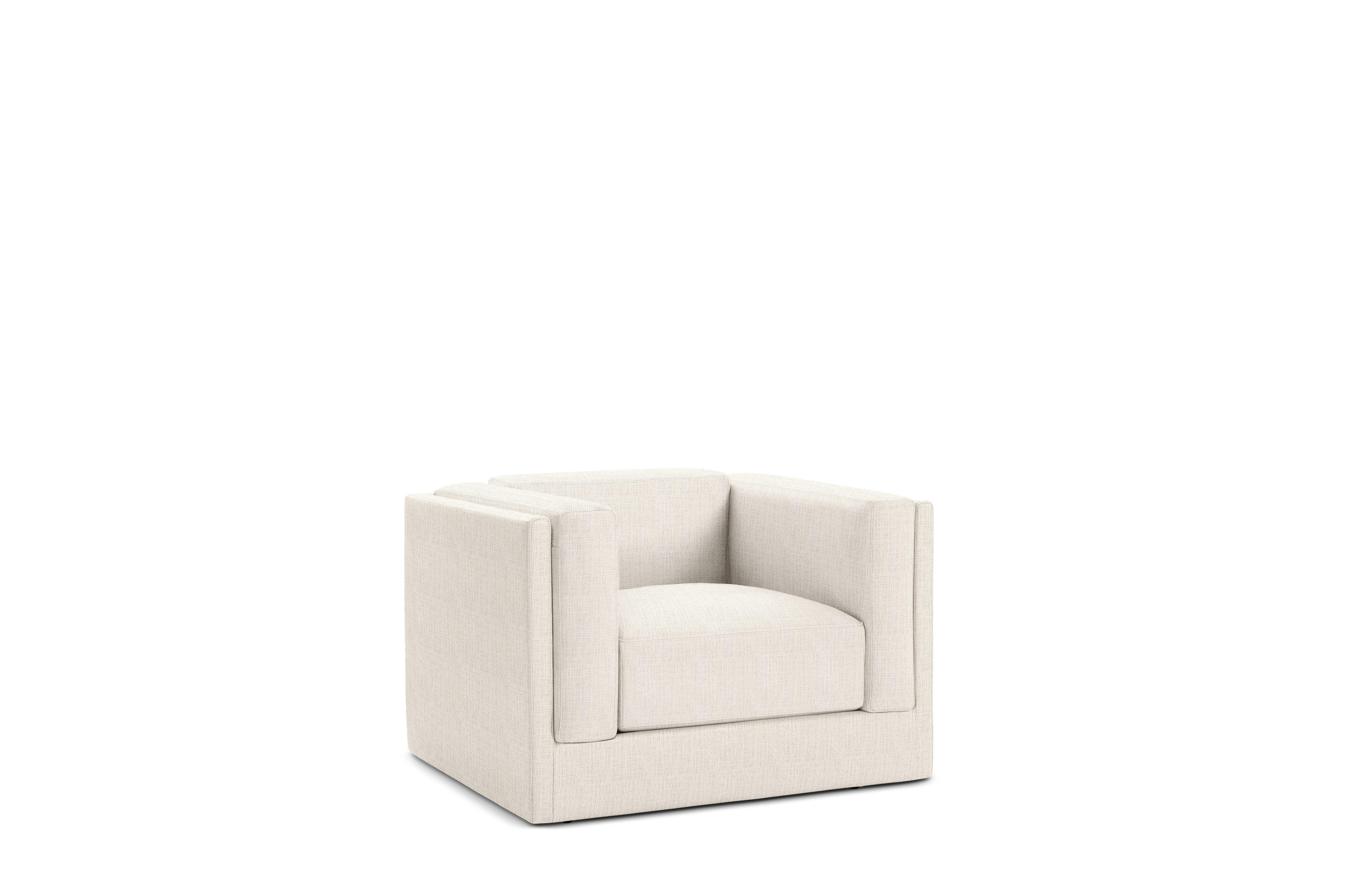 Symme Armchair - Fabric Frame,  Pebble Weave,  Ecru,  Pebble Weave,  Ercu