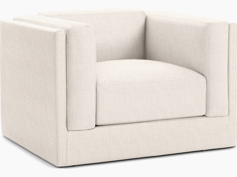 Symme Armchair - Fabric Frame, Pebble Weave, Ecru, Pebble Weave, Ercu