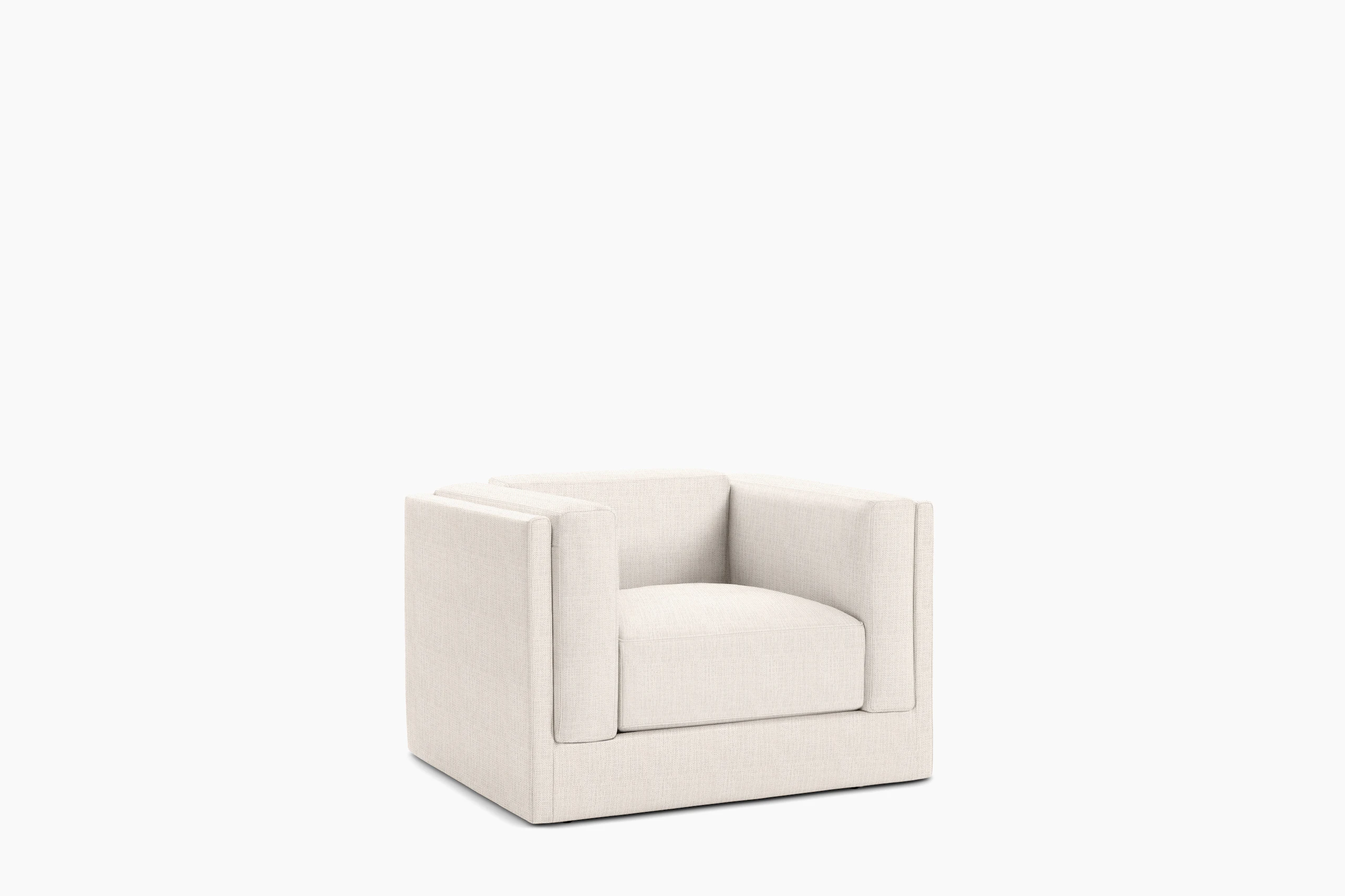 Symme Armchair - Fabric Frame, Pebble Weave, Ecru, Pebble Weave, Ercu