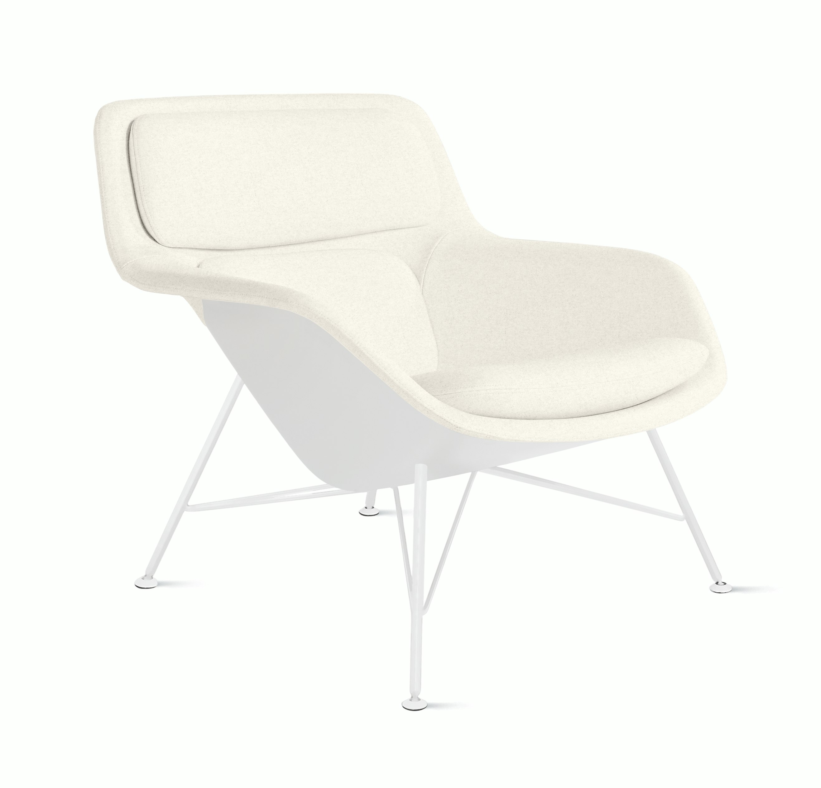 Striad Lounge Chair - Low Back, Luce, Brioche, White, Wire, White