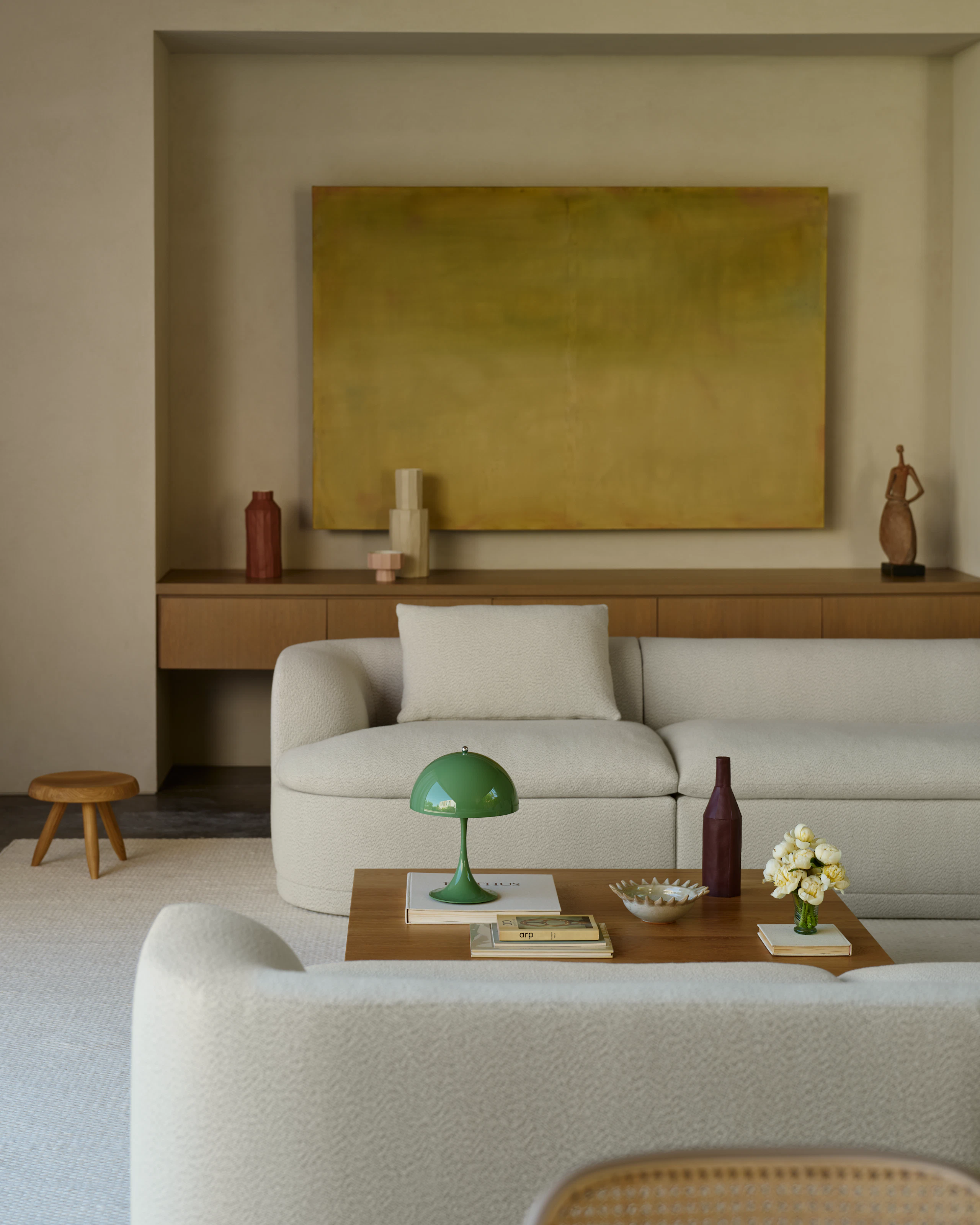 Atlason Composed Modular Sofa U Shape Sectional - Rectilinear, Turf, Cream Melange