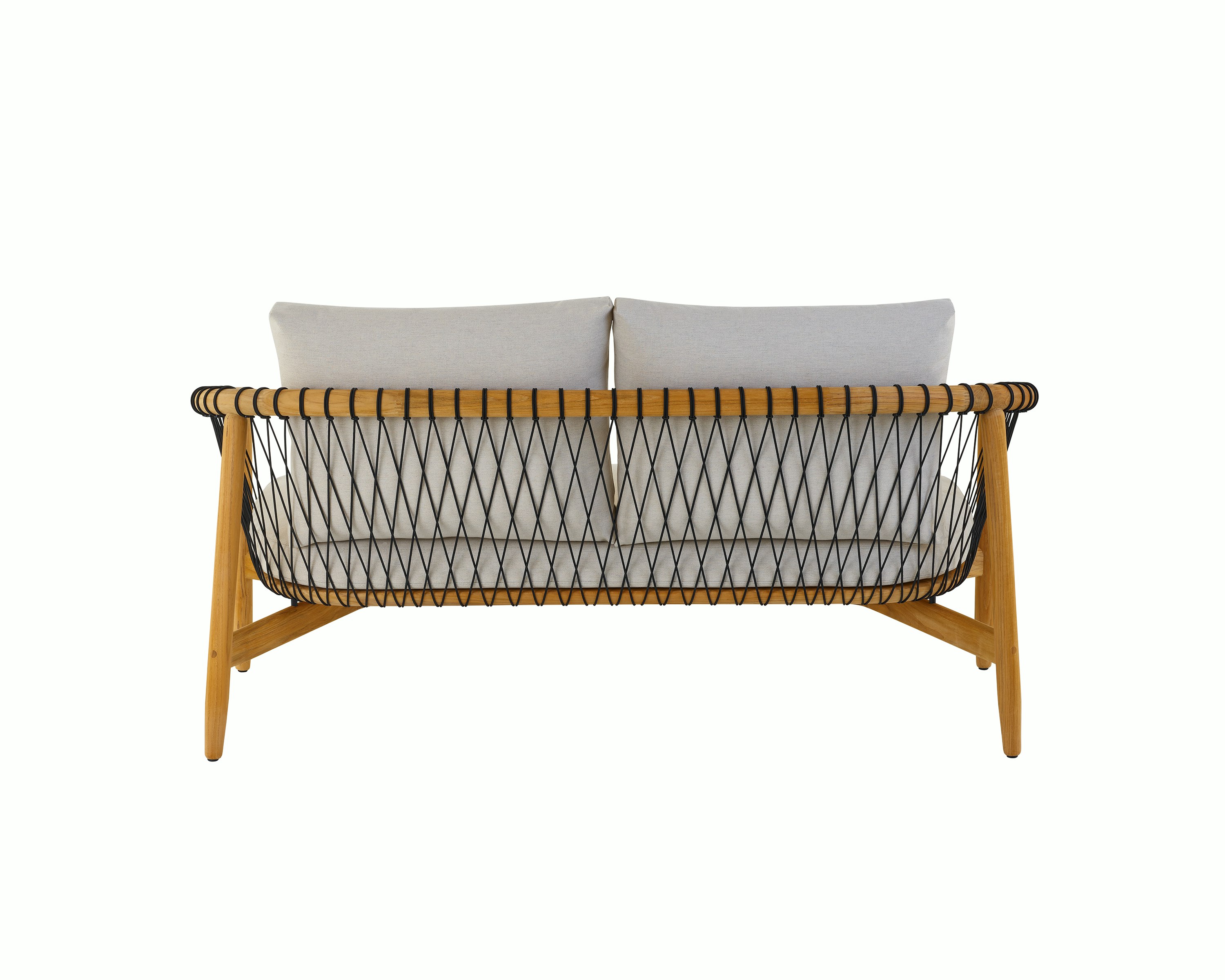 Crosshatch Outdoor Settee, rear view.