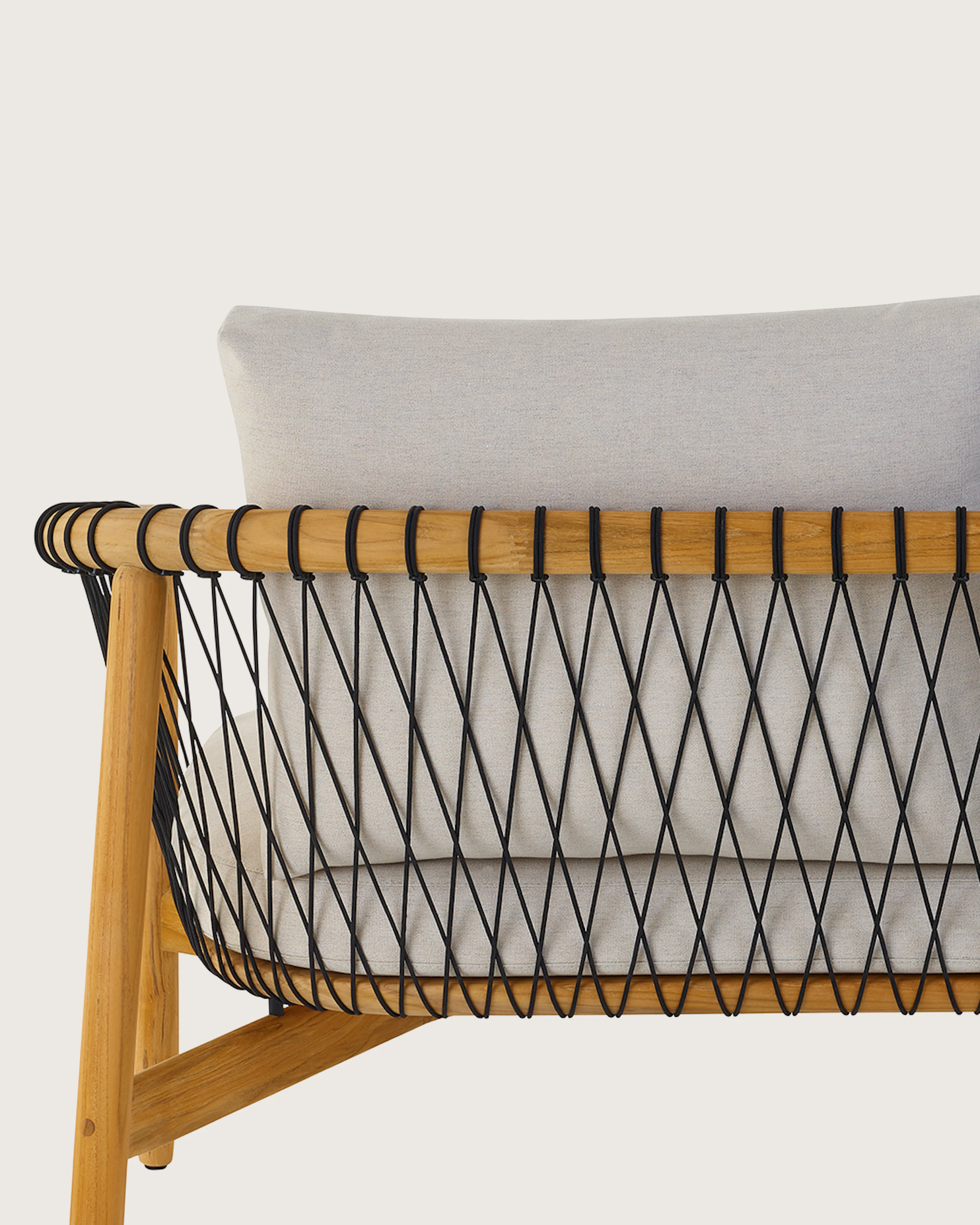Crosshatch Outdoor Settee, rear view.