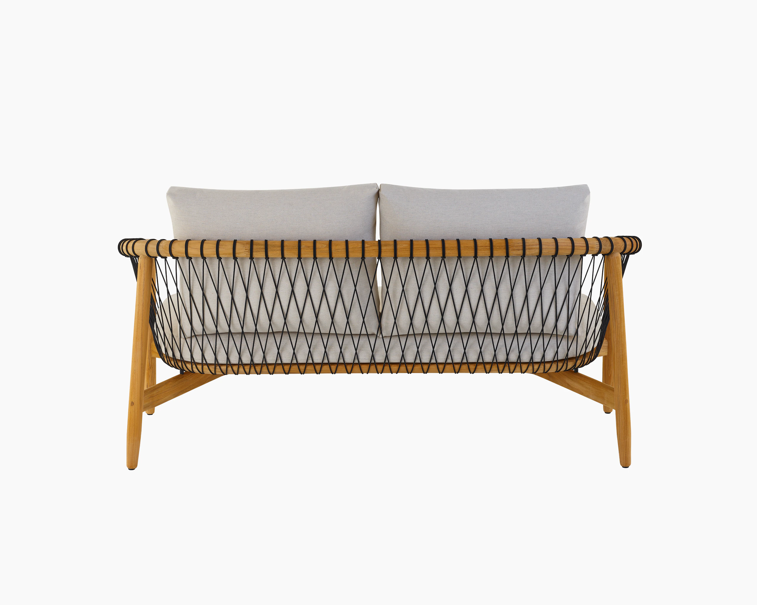 Crosshatch Outdoor Settee, rear view.