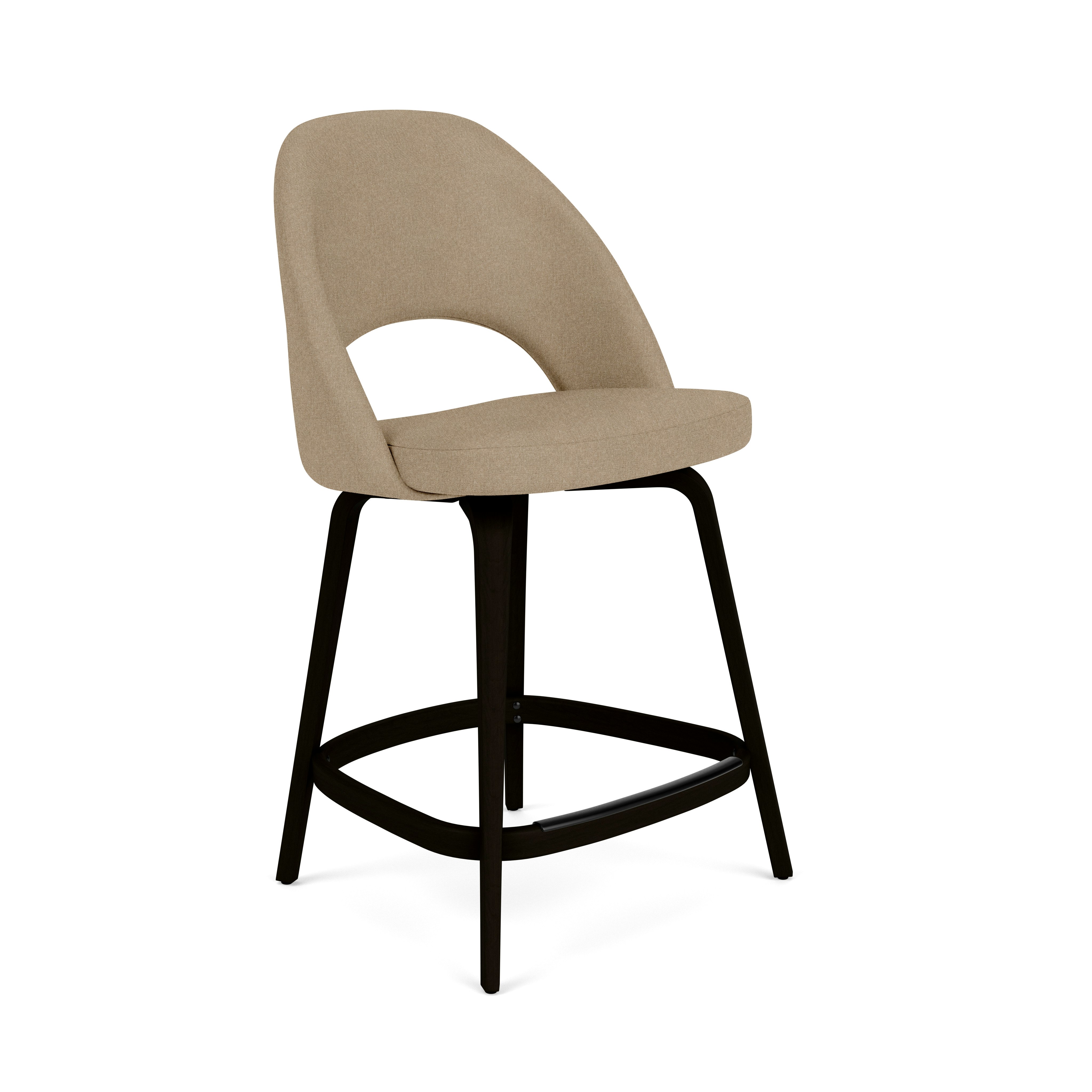Saarinen Executive Stool - Counter Height,  Aegean,  Path,  Ebonized Walnut