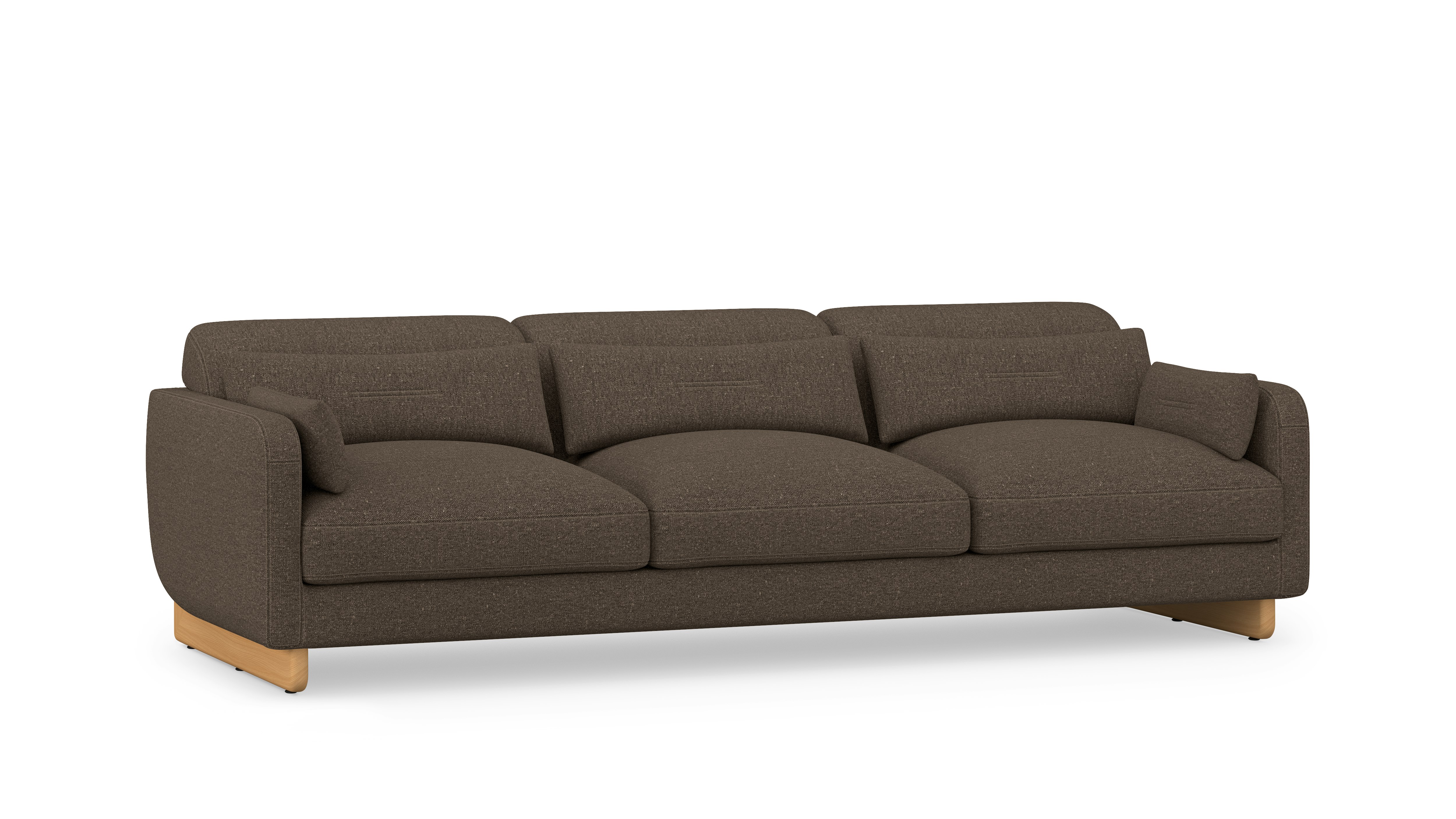 Contra Sofa - 99 Inch, Album Linen, Espresso, Oak