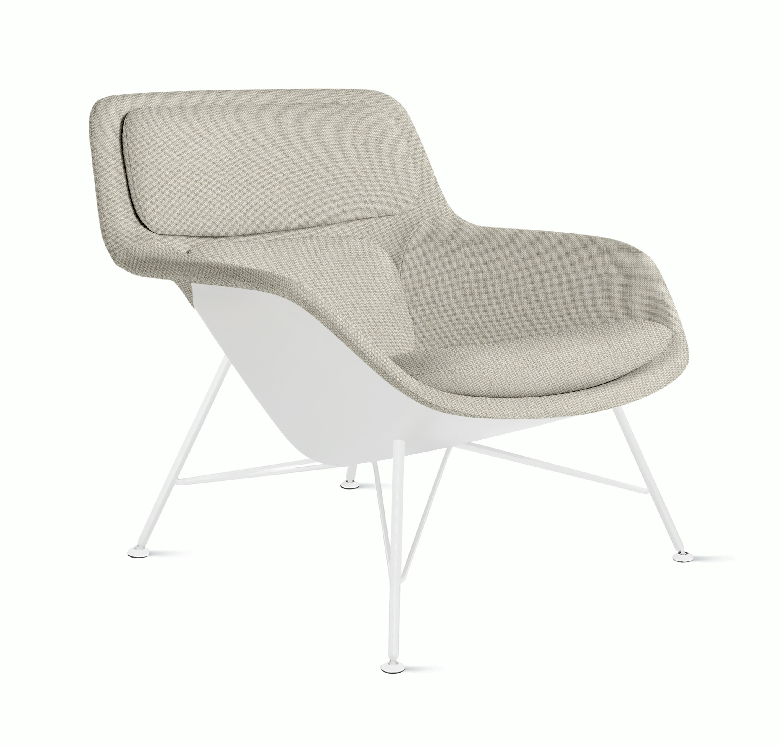 Striad Lounge Chair - Low Back,  Mode,  Shell,  White,  Wire,  White