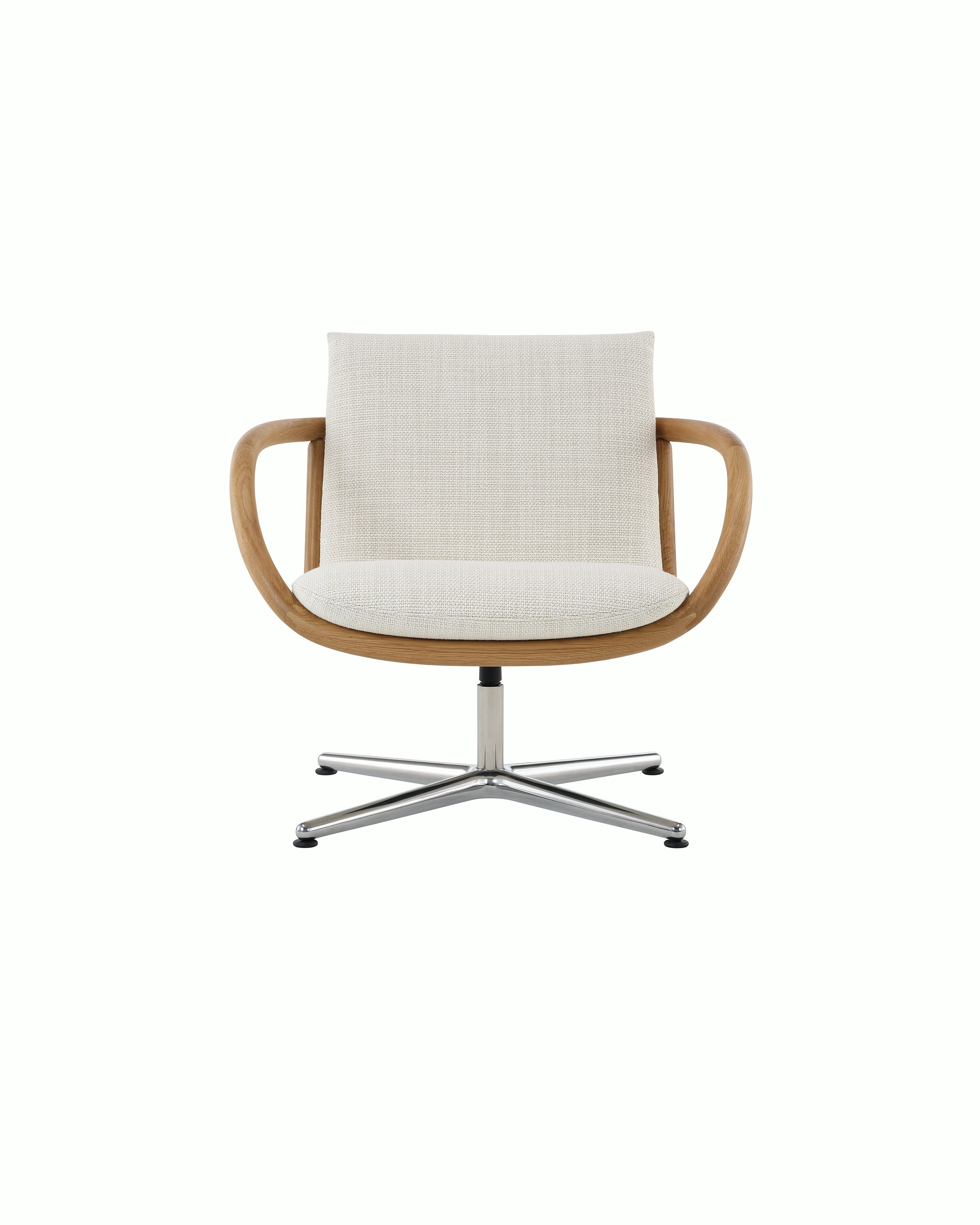 Full Loop Lounge Chair in Oak and Capri white sweep image.