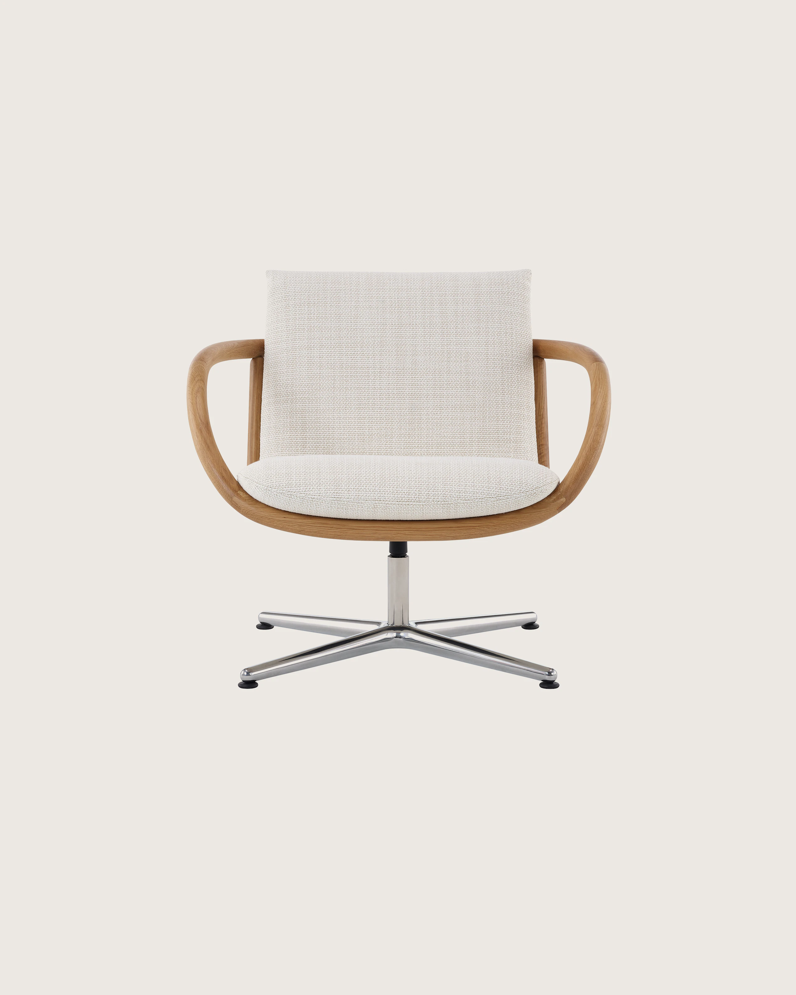 Full Loop Lounge Chair in Oak and Capri white sweep image.