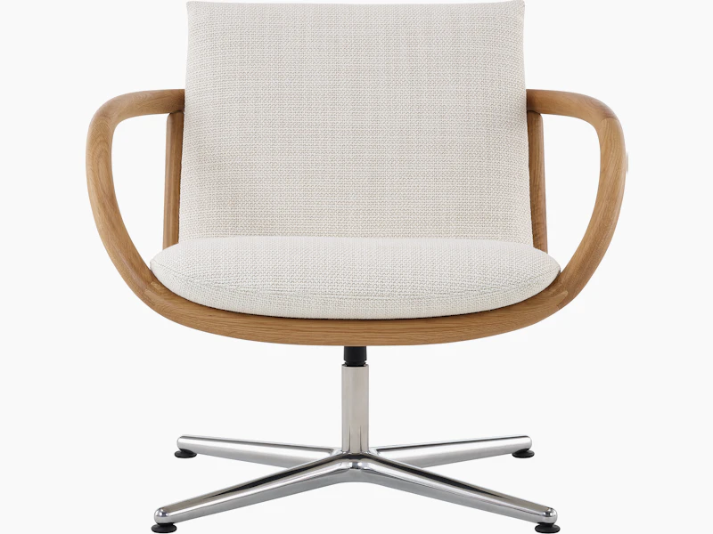 Full Loop Lounge Chair in Oak and Capri white sweep image.