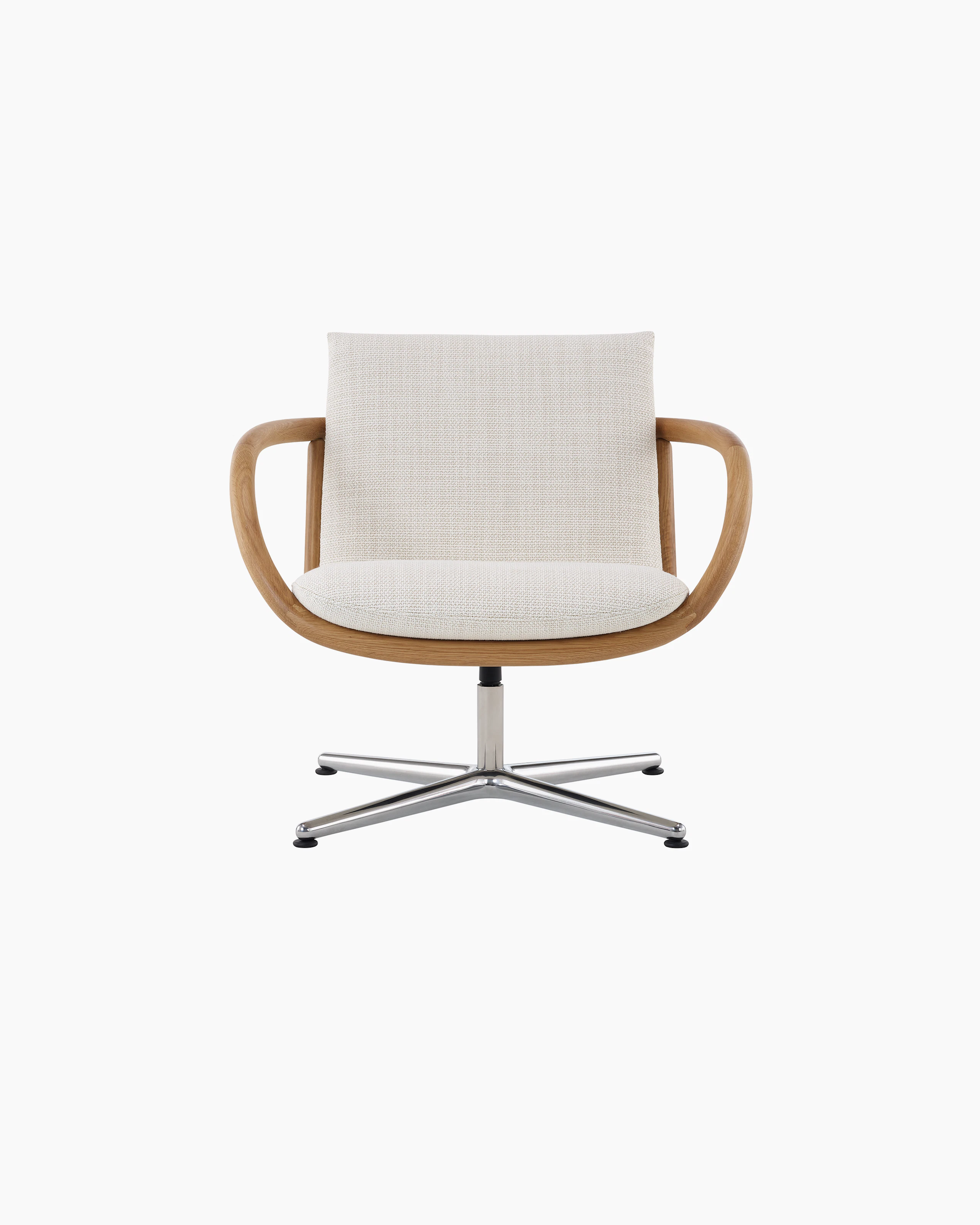 Full Loop Lounge Chair in Oak and Capri white sweep image.