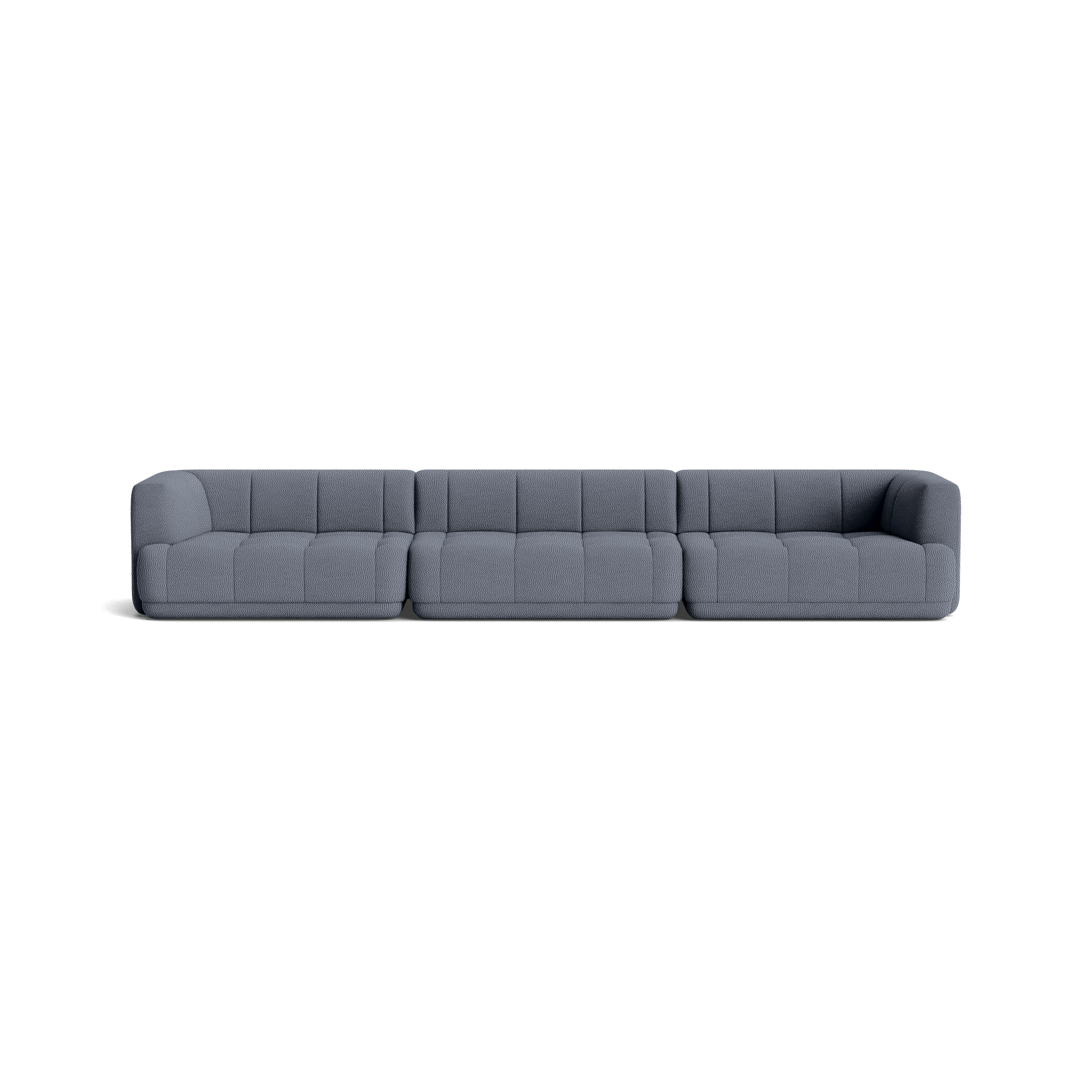 A Quilton Modular Sofa - 167.75 Inch, Turf, Blue Grey in Turf viewed from the front.