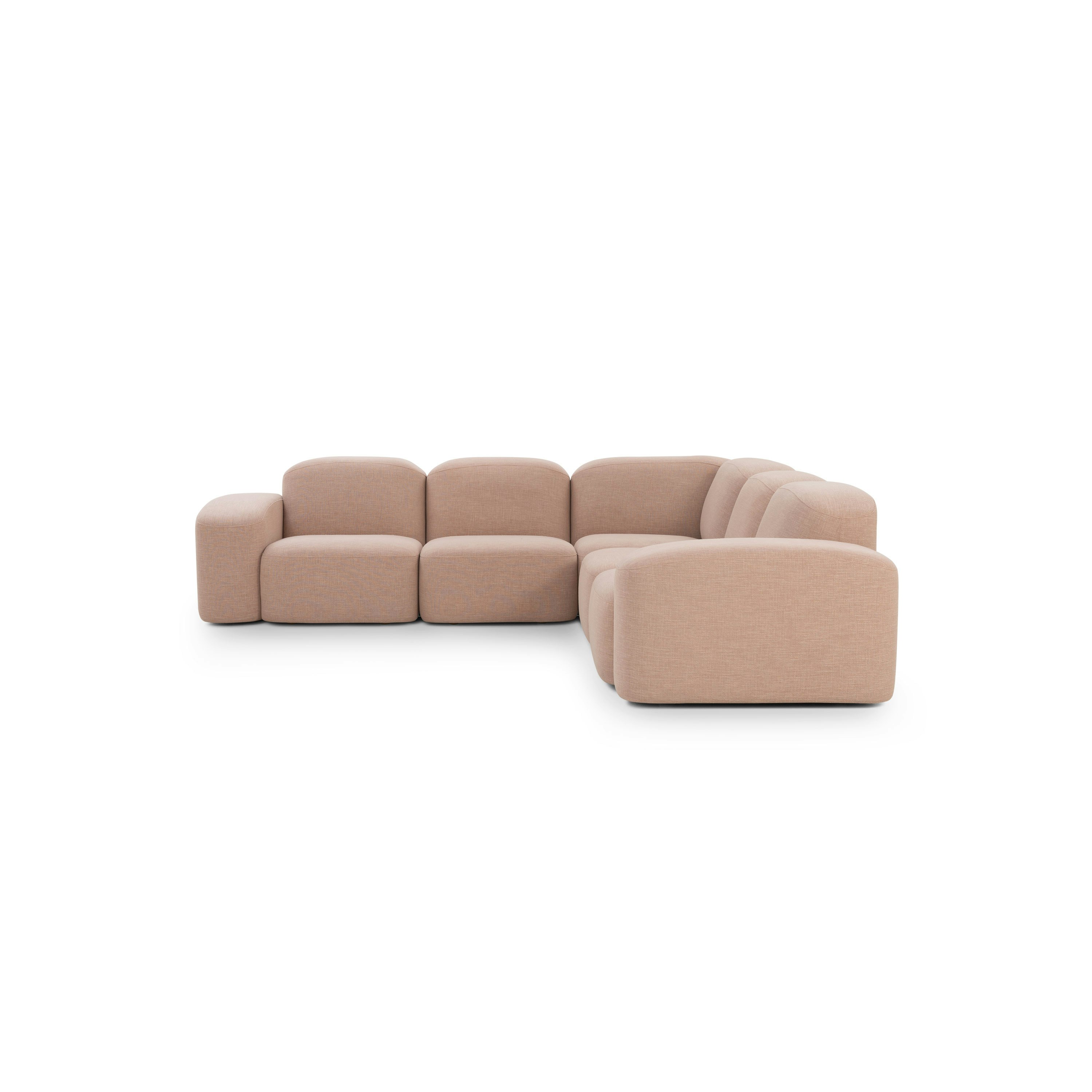 A Muse Corner Sectional in Byron: Biscuit viewed from an angle.