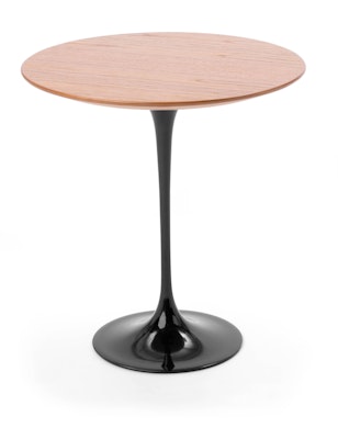 Eero Saarinen Side Table with black base and teak top