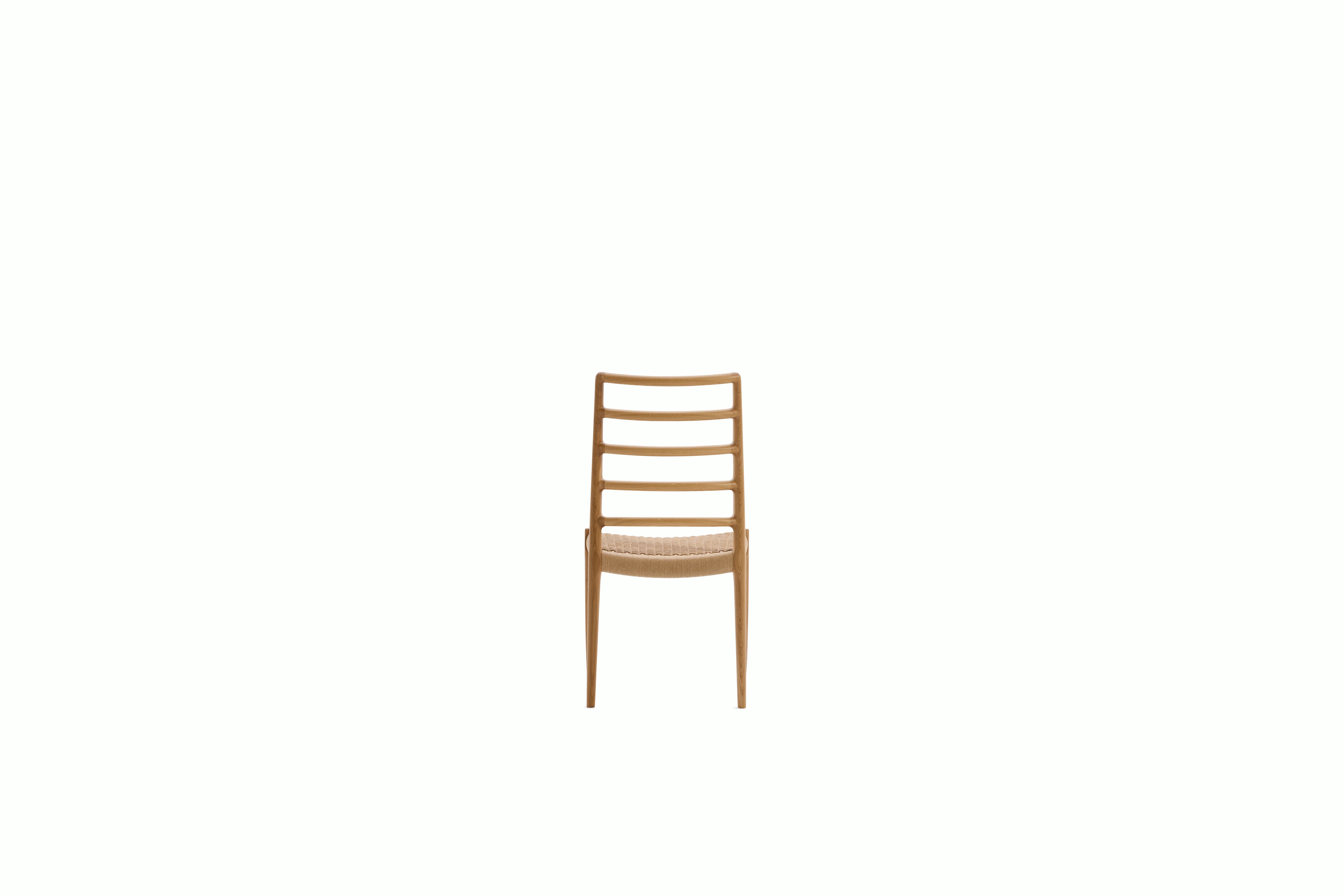 Moller 82 Side Chair - oak,  woven