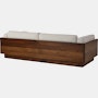 Pawson Drift Sofa 93" in walnut and grey cushions (Mode Clavicle)