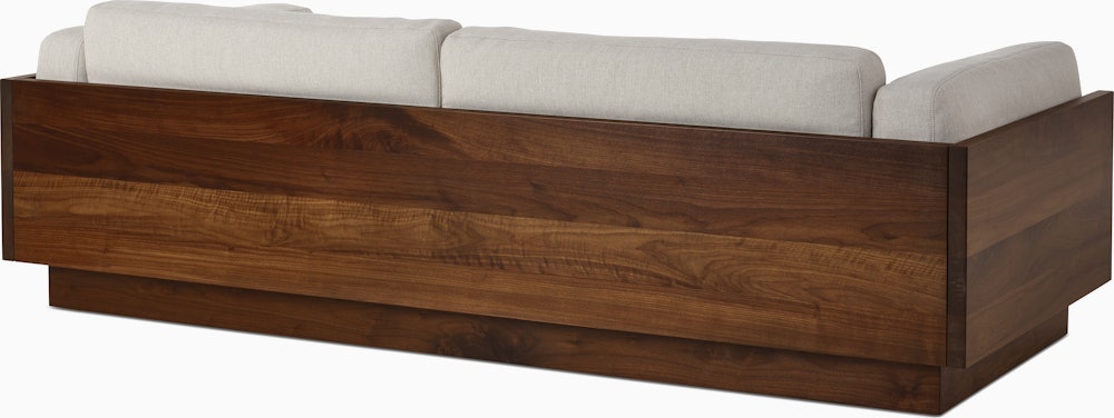 Pawson Drift Sofa 93" in walnut and grey cushions (Mode Clavicle)