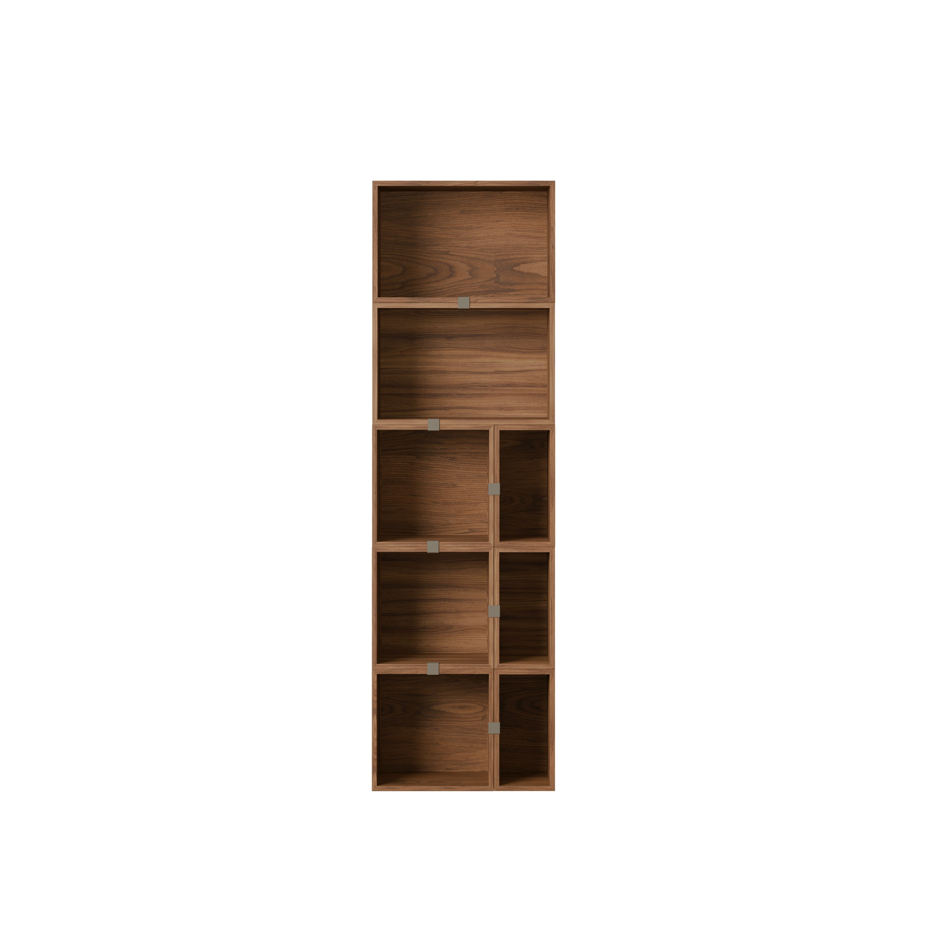 Stacked Storage Bookcase - Configuration 7, Walnut, No Base