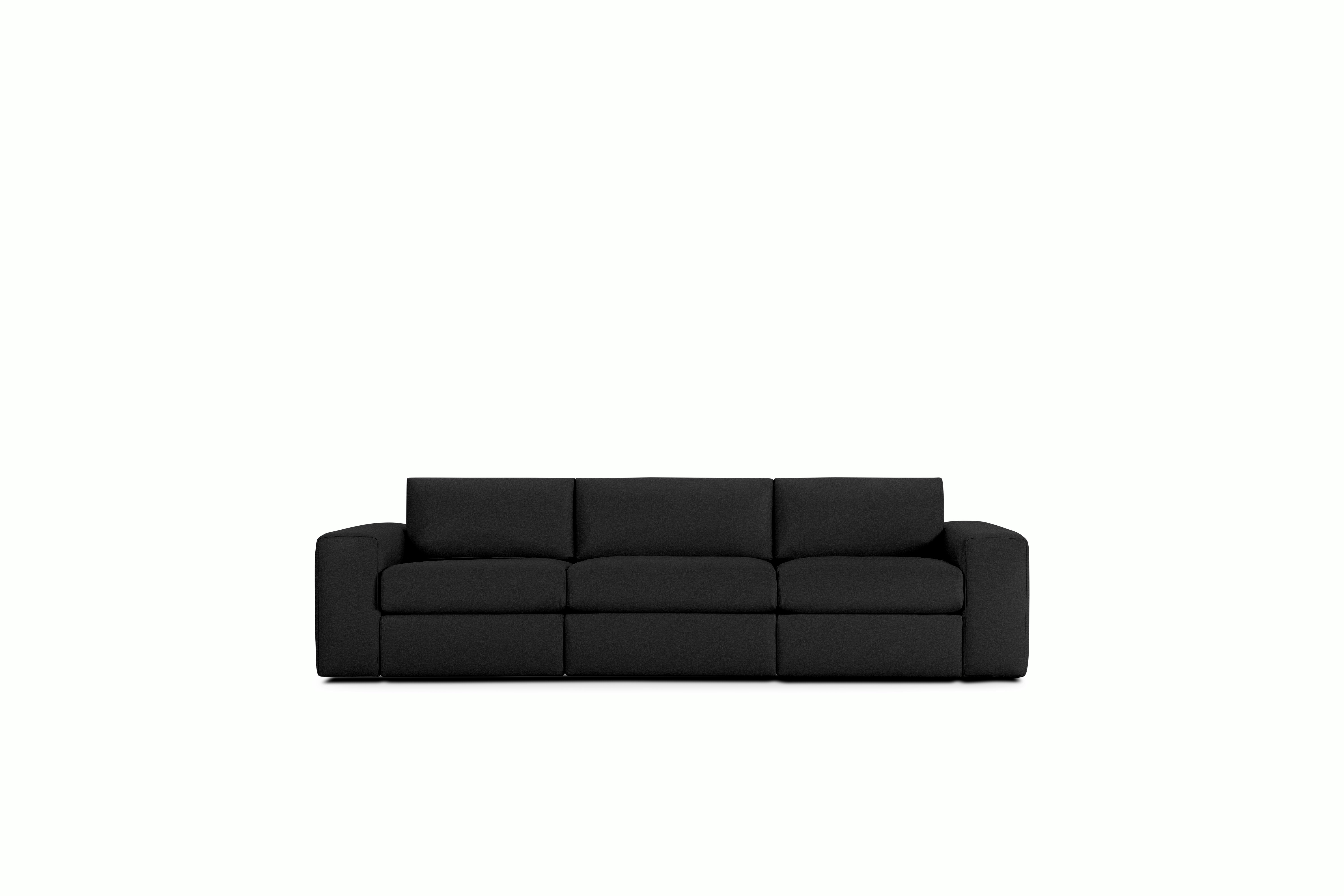 Irvin Sofa - Three-Seater,  Prone Leather,  Obsidian