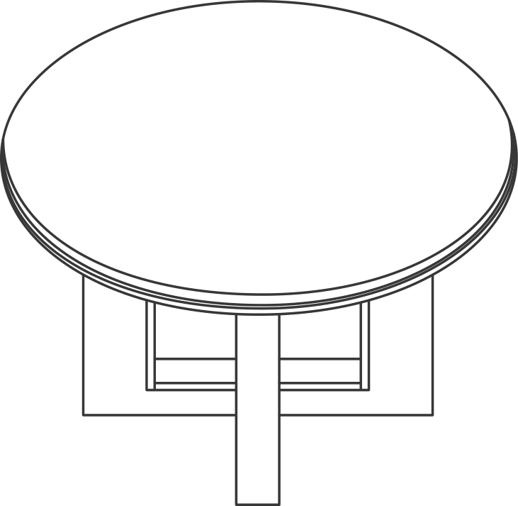 A line drawing - Highline Fifty Meeting Table | Round