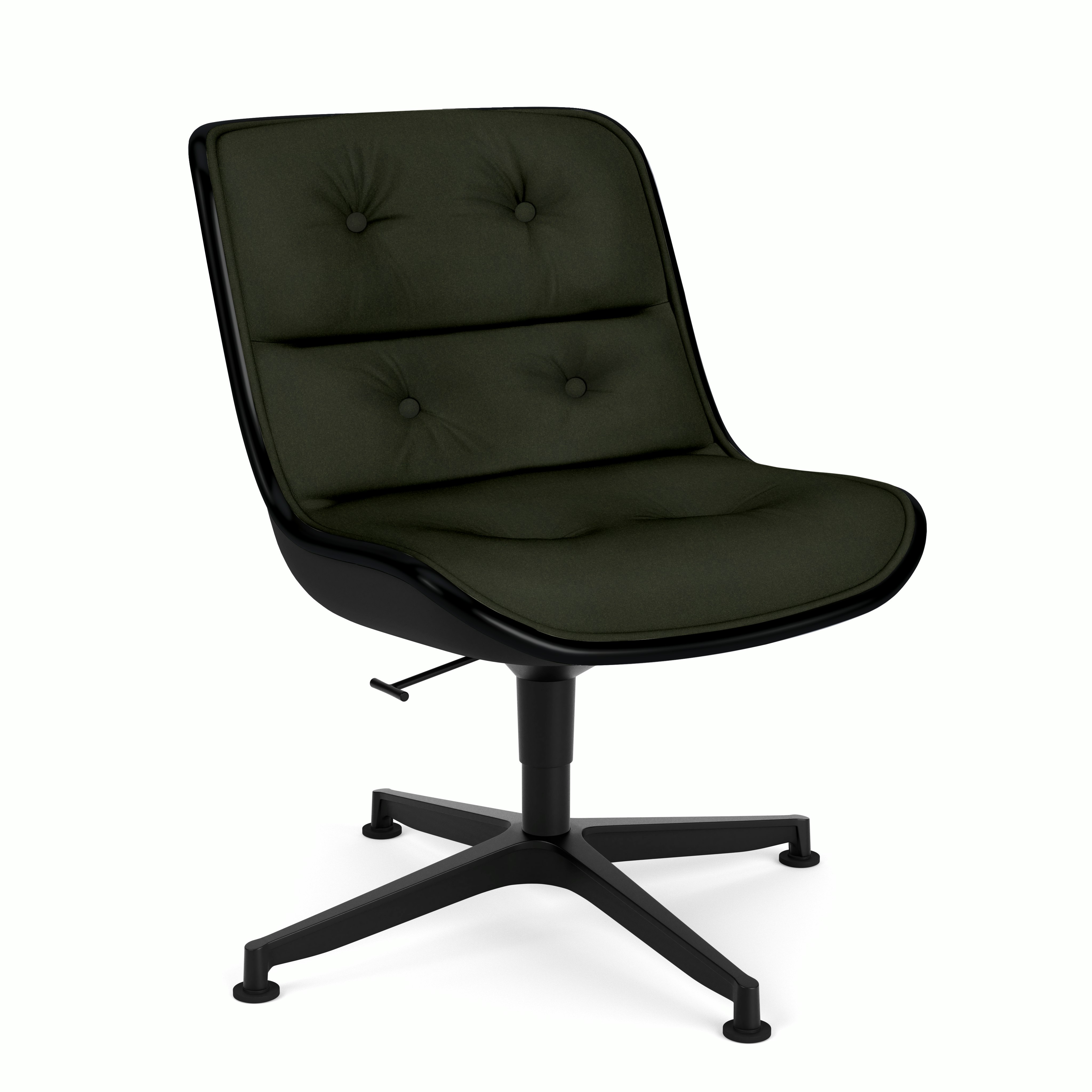 Pollock Executive Side Chair - 4 Star,  Black,  Ultrasuede,  Moss