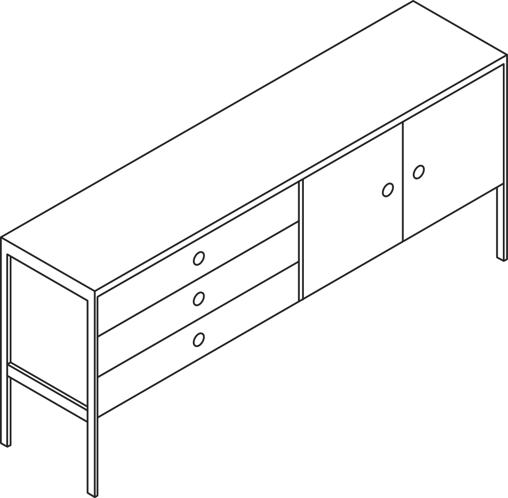 A line drawing - H Frame Storage | 2 Units Wide
