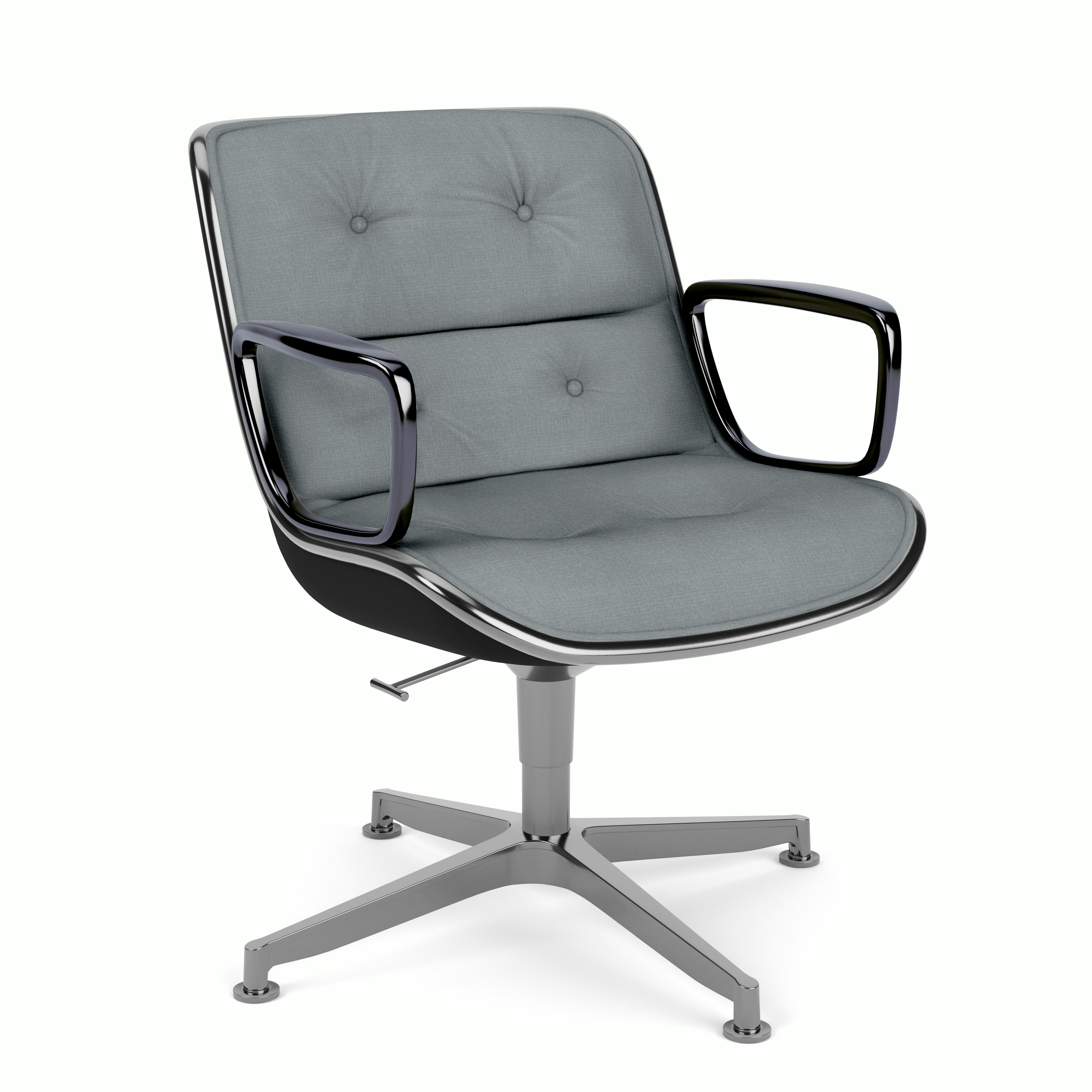 Pollock Executive Armchair - 4 Star,  Polished Aluminum,  Topos,  Lowland