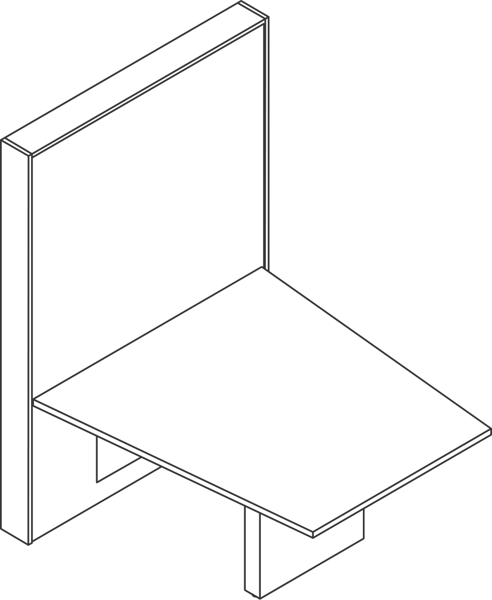 A line drawing - JD Media Table | Trapezoid