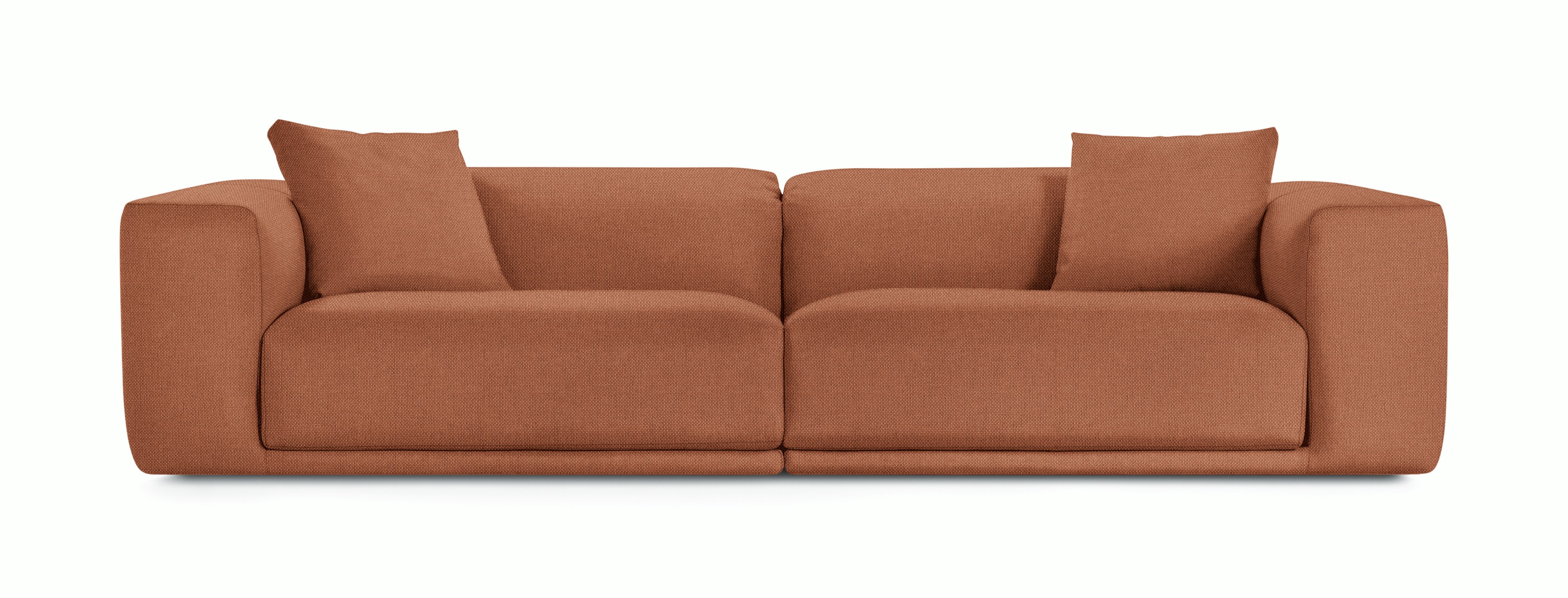 A Kelston Sofa in Caramelized viewed from the front.