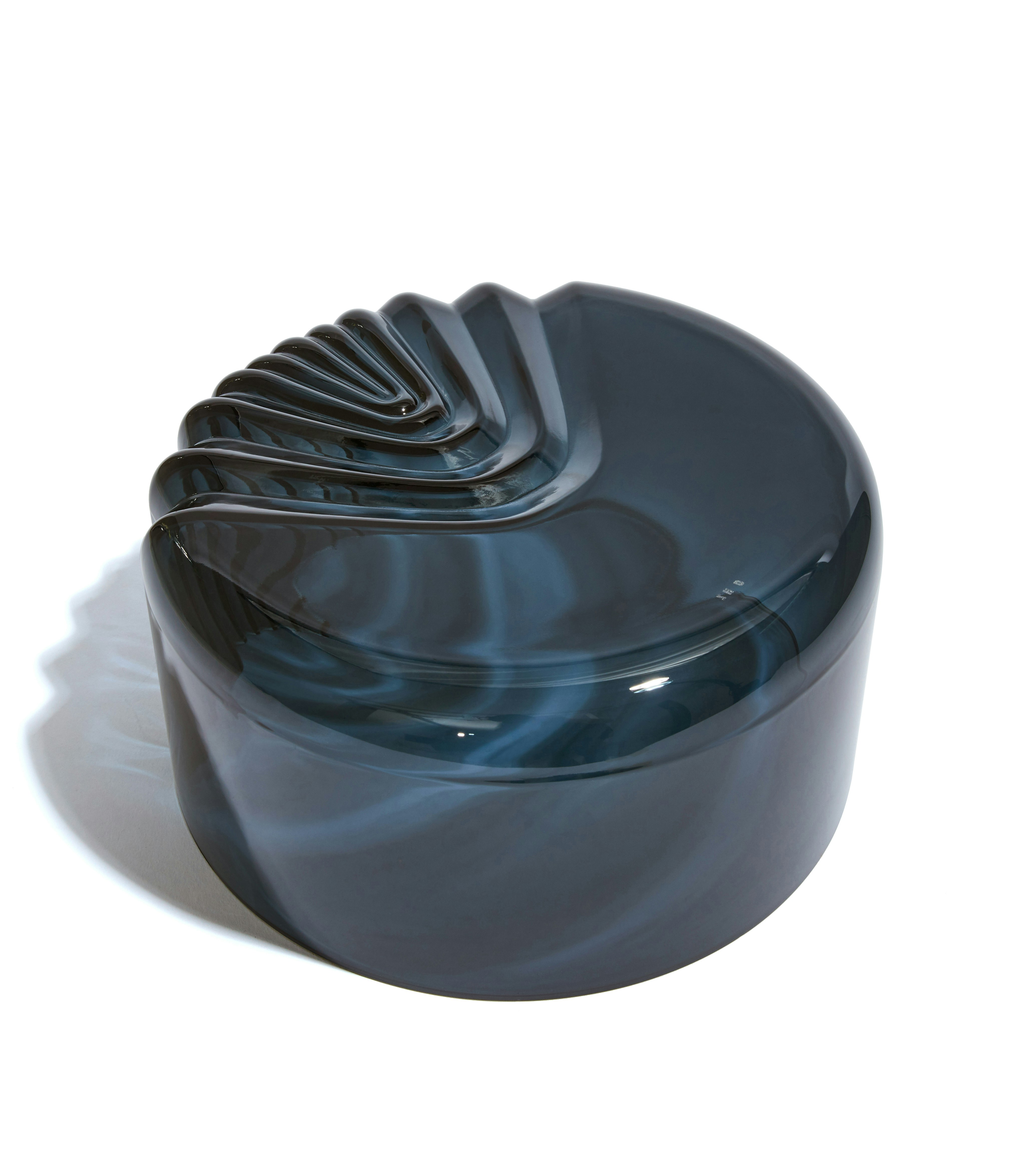 A Pulse Bowl in Dark Blue viewed from the top.