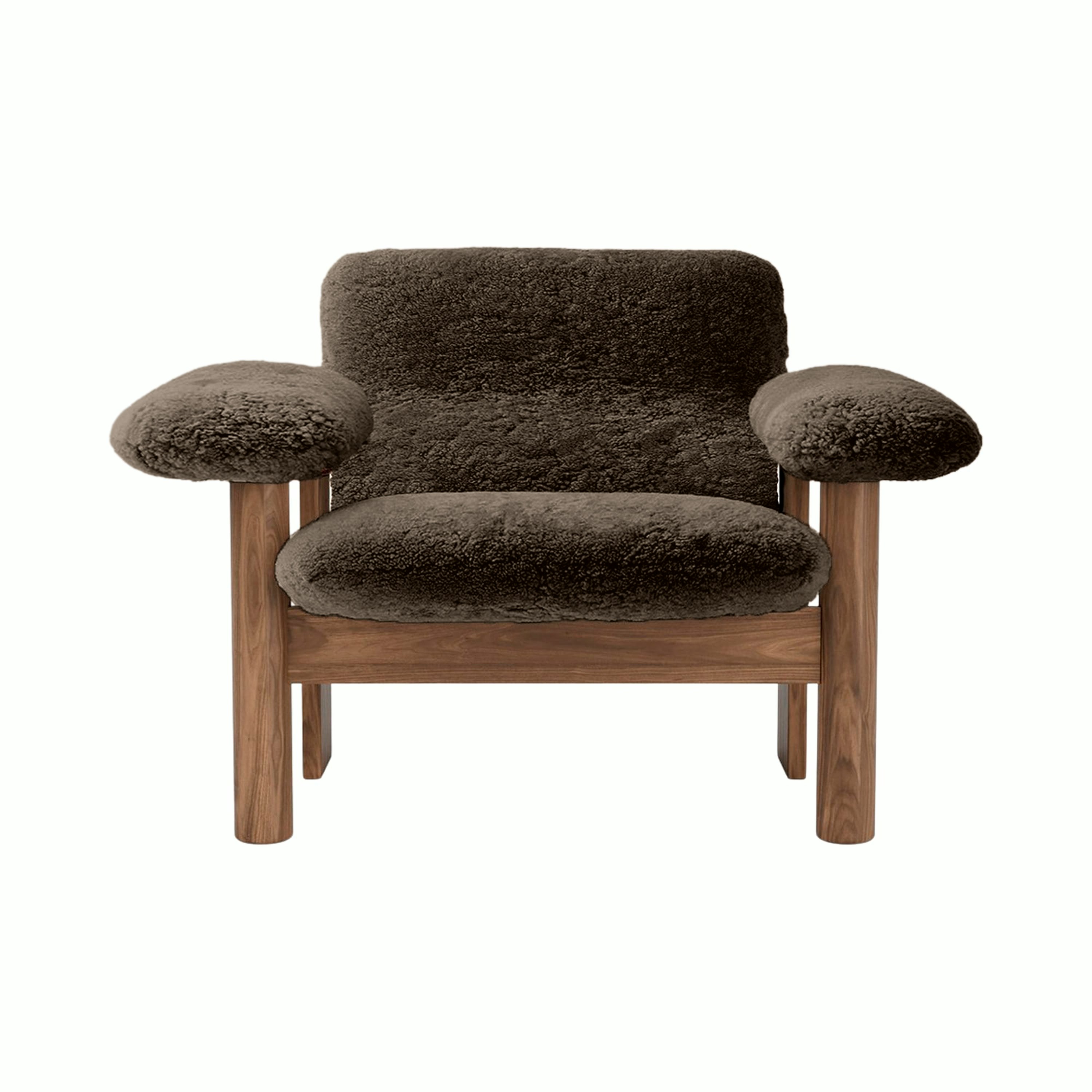 Brasilia Lounge Chair - Low Back, Walnut, Sheepskin, Root