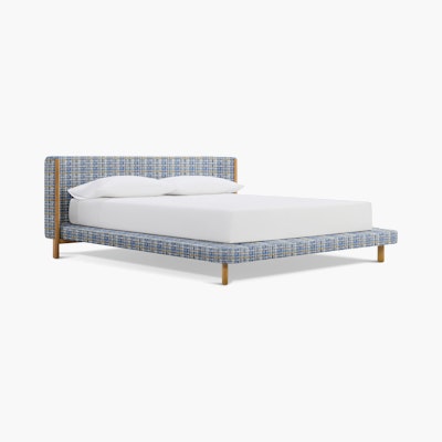 Emmy Bed in Oak, Stepped Plaid, Well Emmy Bed in Oak, Stepped Plaid, Well