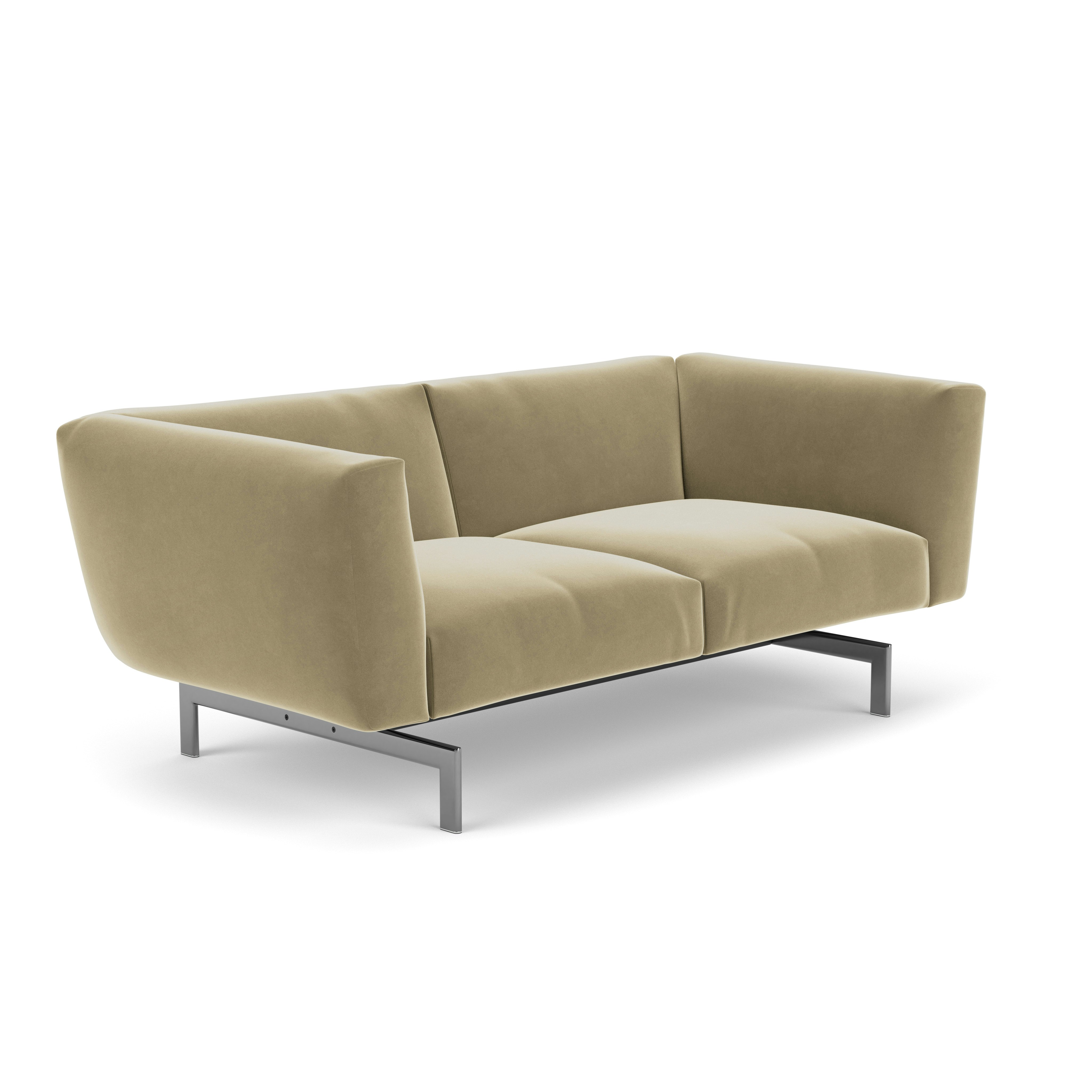 Avio Sofa - Two Seater, Knoll Velvet, Sandstone, Polished Chrome