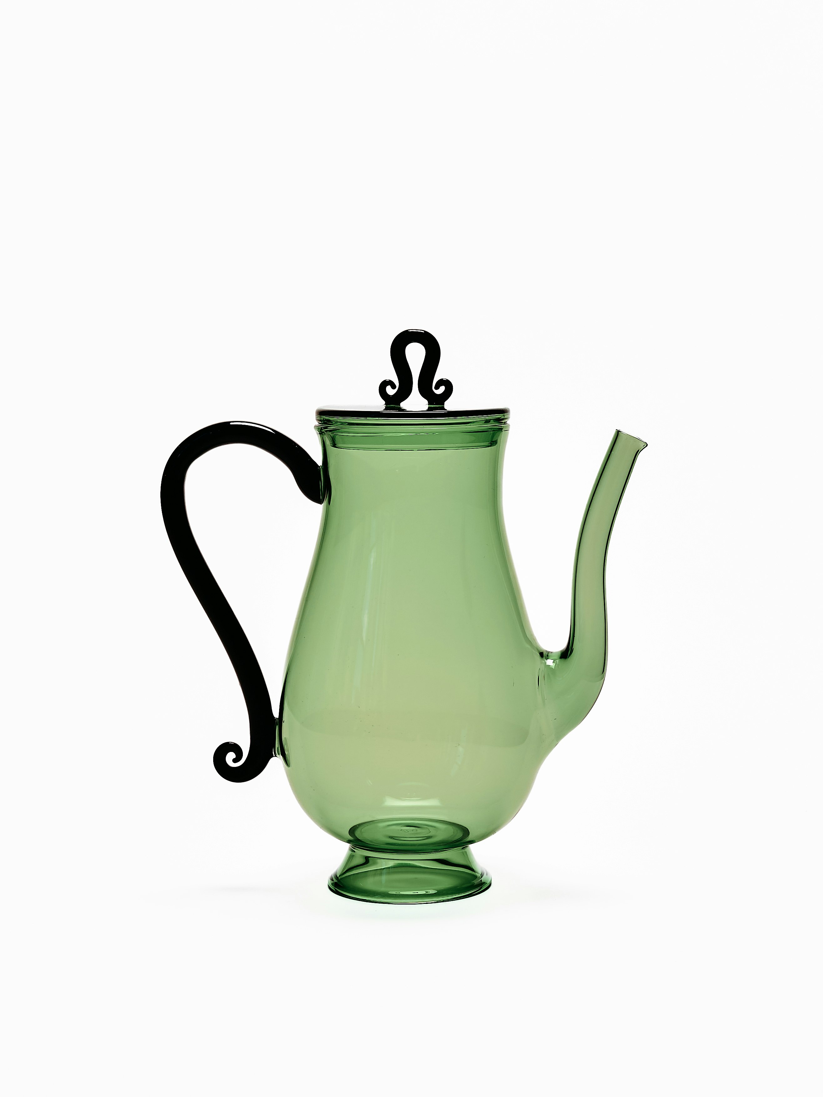 A Bell Pot in Green Black viewed from the front.
