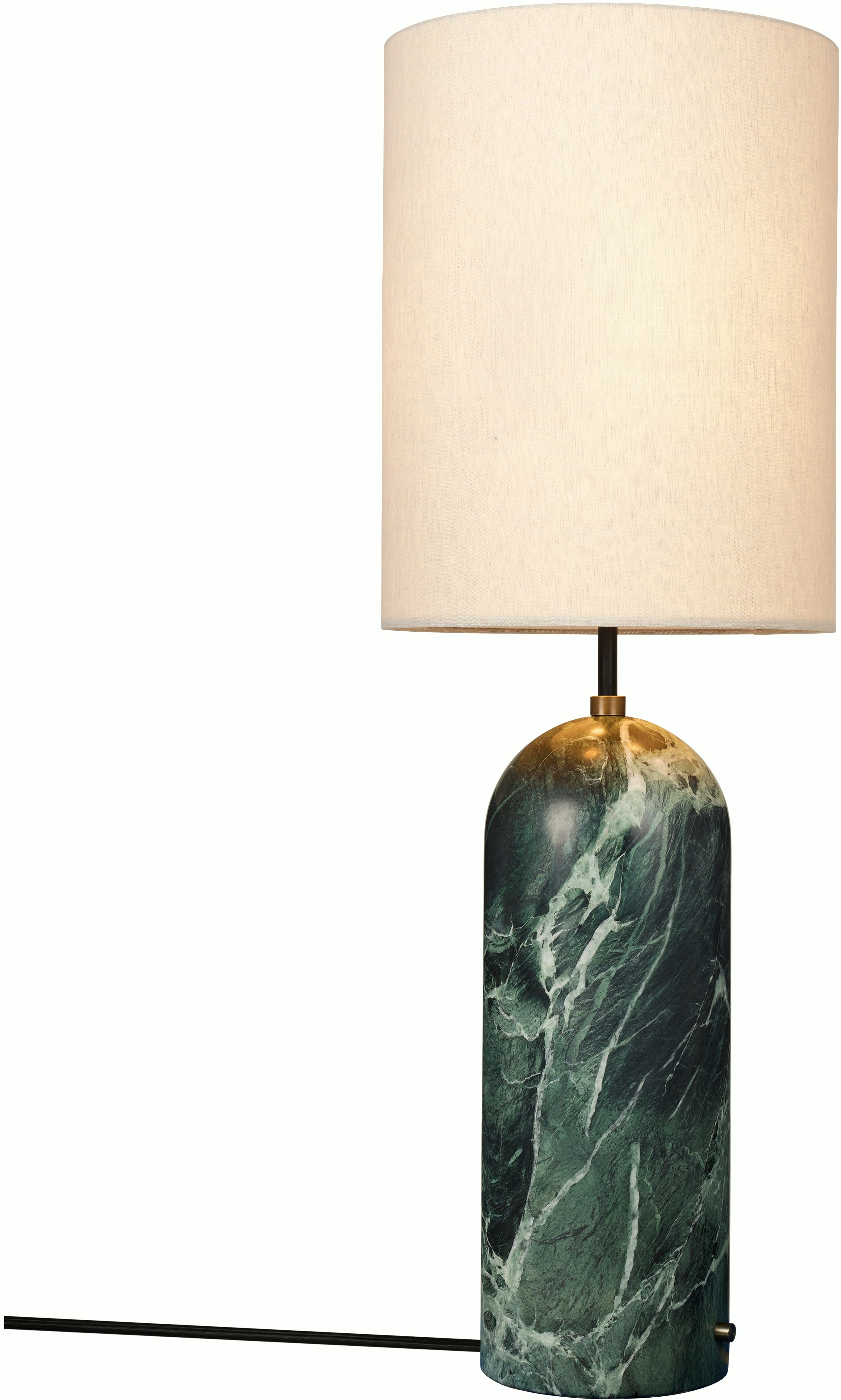 A Gravity Floor Lamp, XL in Canvas, Emerald viewed from the front.