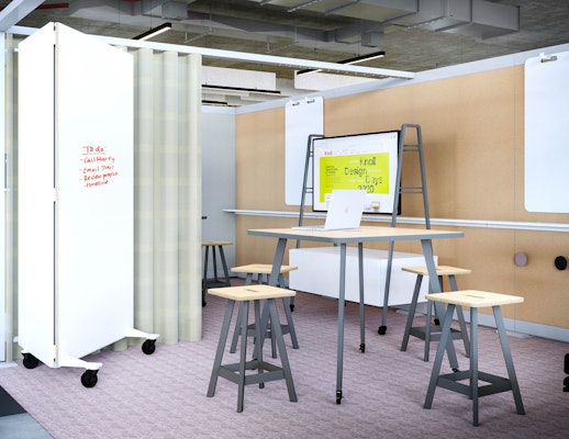 rockwell unscripted backdrop mobile markerboard easy table easy stool media cart creative wall drapery whiteboard