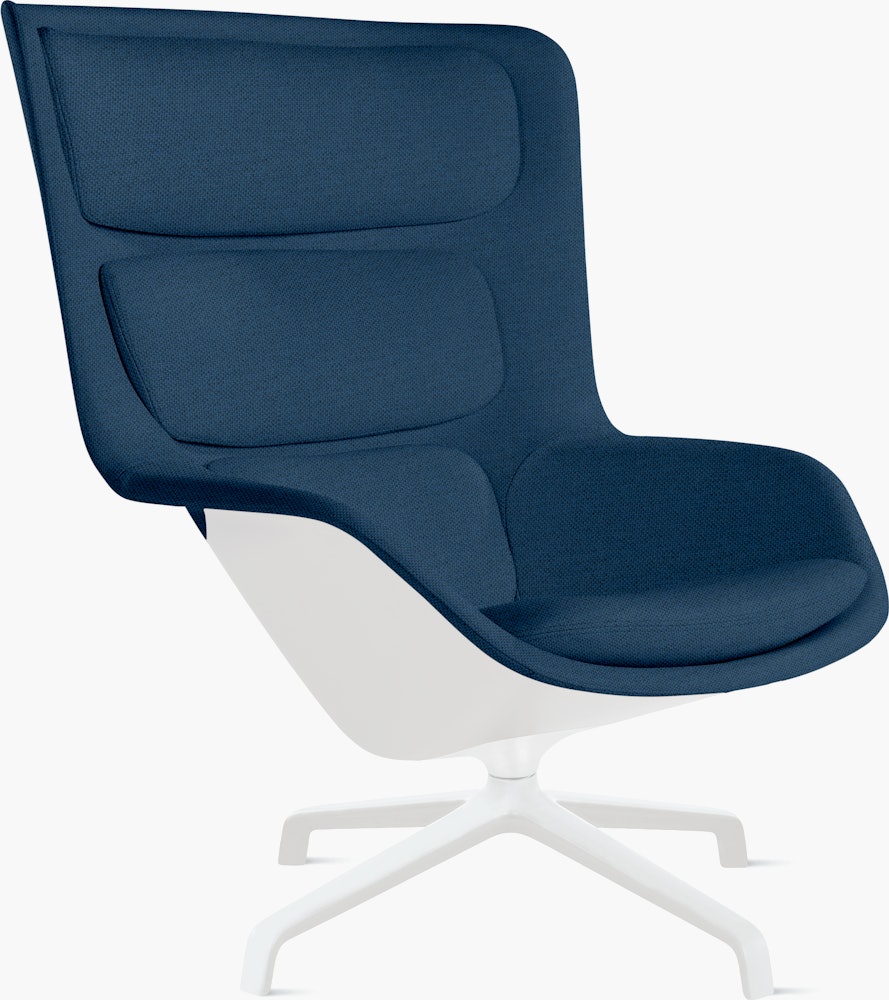 Striad Lounge Chair - High Back,  Mode,  Denim,  White,  4-Star Swivel,  White
