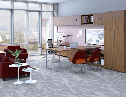 Private Office Reff Profiles Generation by Knoll Islands Collection by Knoll Saarinen Executive Chair Saarinen Side Table Jehs + Laub Lounge Chair Sapper Monitor Arm Fully Aleris Lighting Rockwell Unscripted Upholstered Cylinder