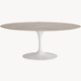 Saarinen Dining Table - Oval, 72 Inch, Polished Coated Marble, Emperado Light, White Base