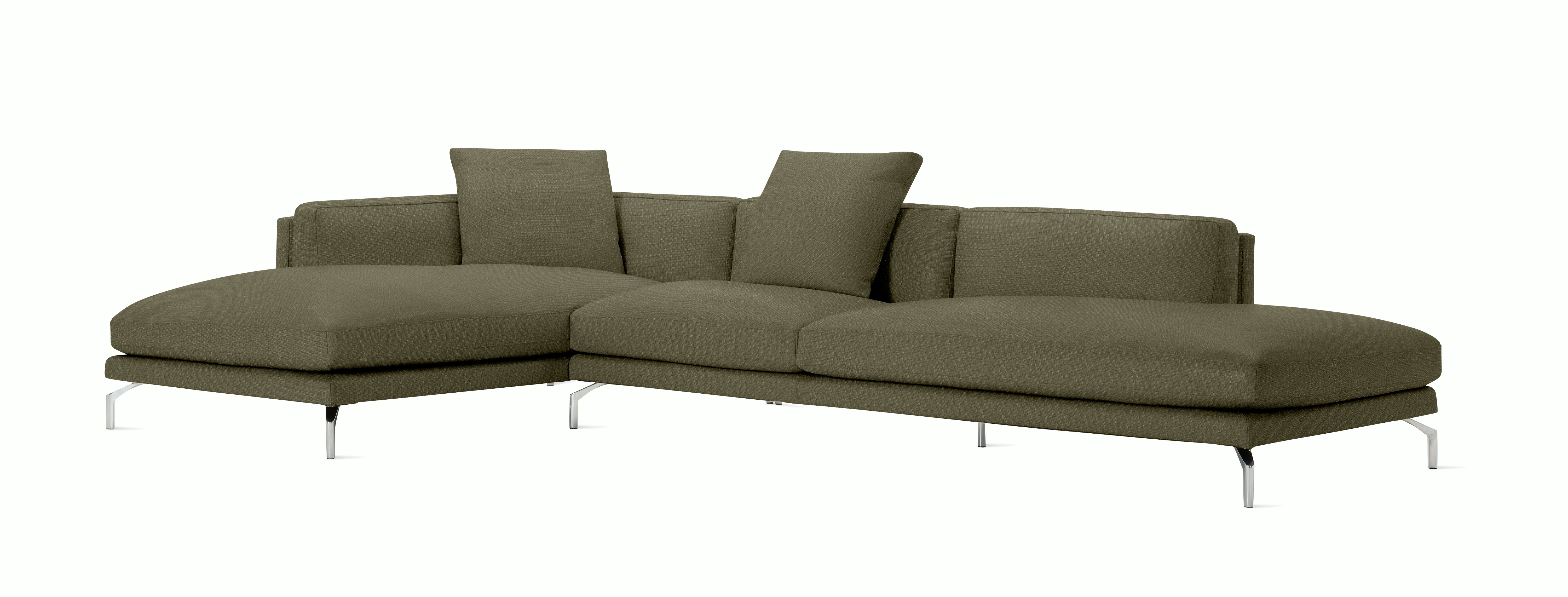 Como Open Sectional - Left Facing, Fabric, Album Linen, Spruce