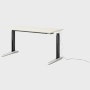 Renew Sit-To-Stand Desk - 29x58,  White Laminate,  Graphite Satin,  Polished Aluminum,  Standard Power